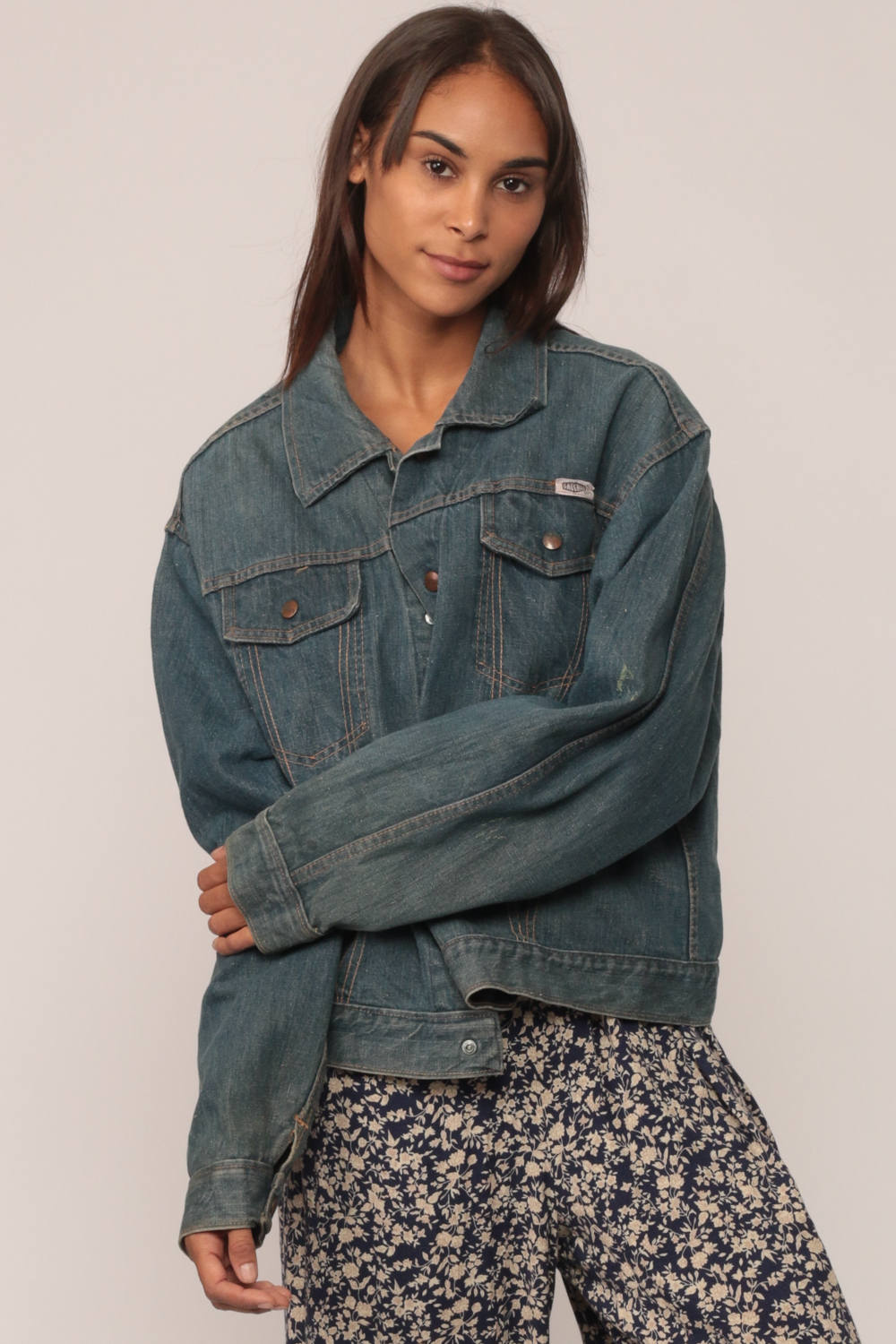 60s Gauchos Denim Jacket Blue Jean Trucker Unisex Medium
