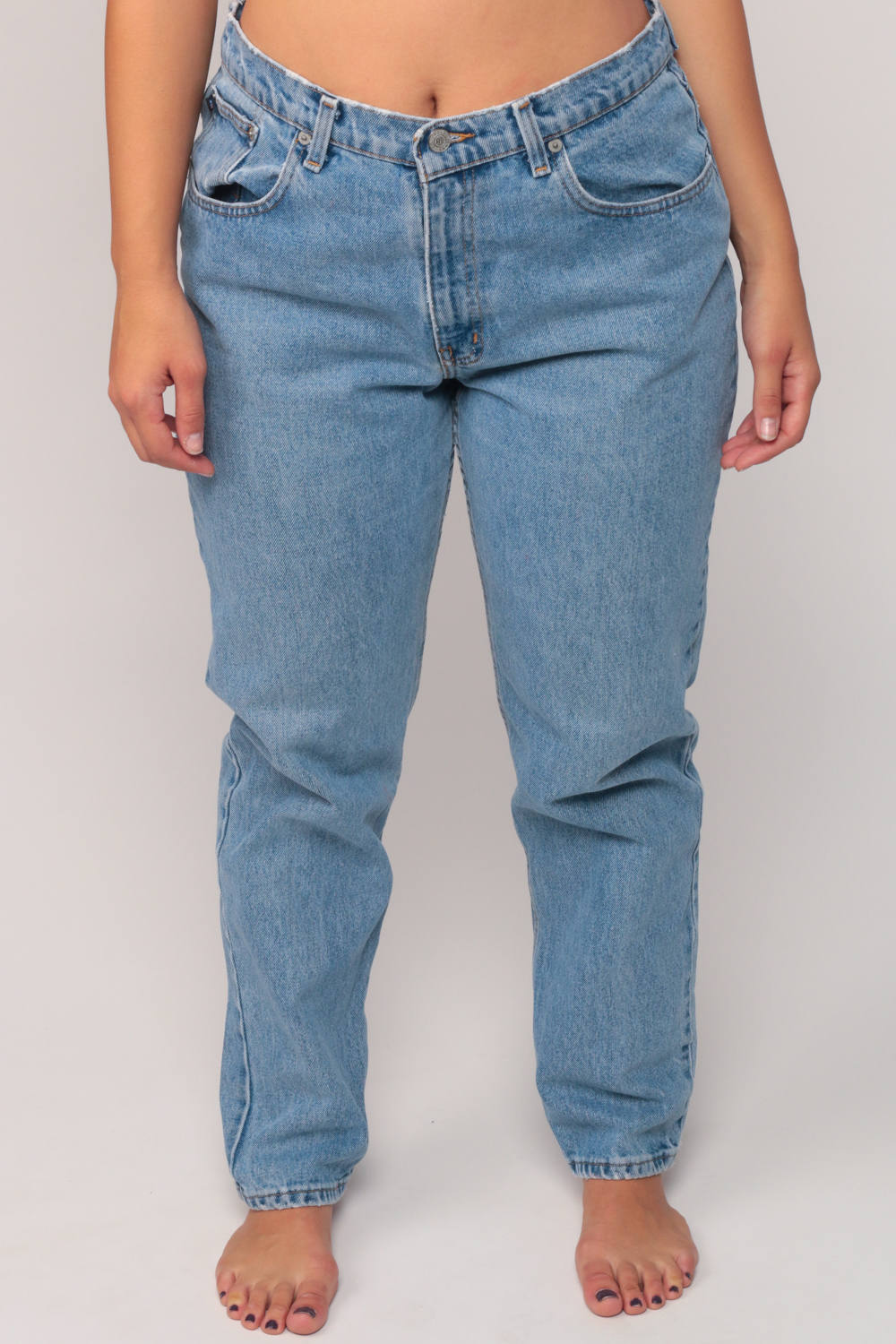 Ralph Lauren 90s High Waist Mom Jeans Blue Denim Tapered Large 12
