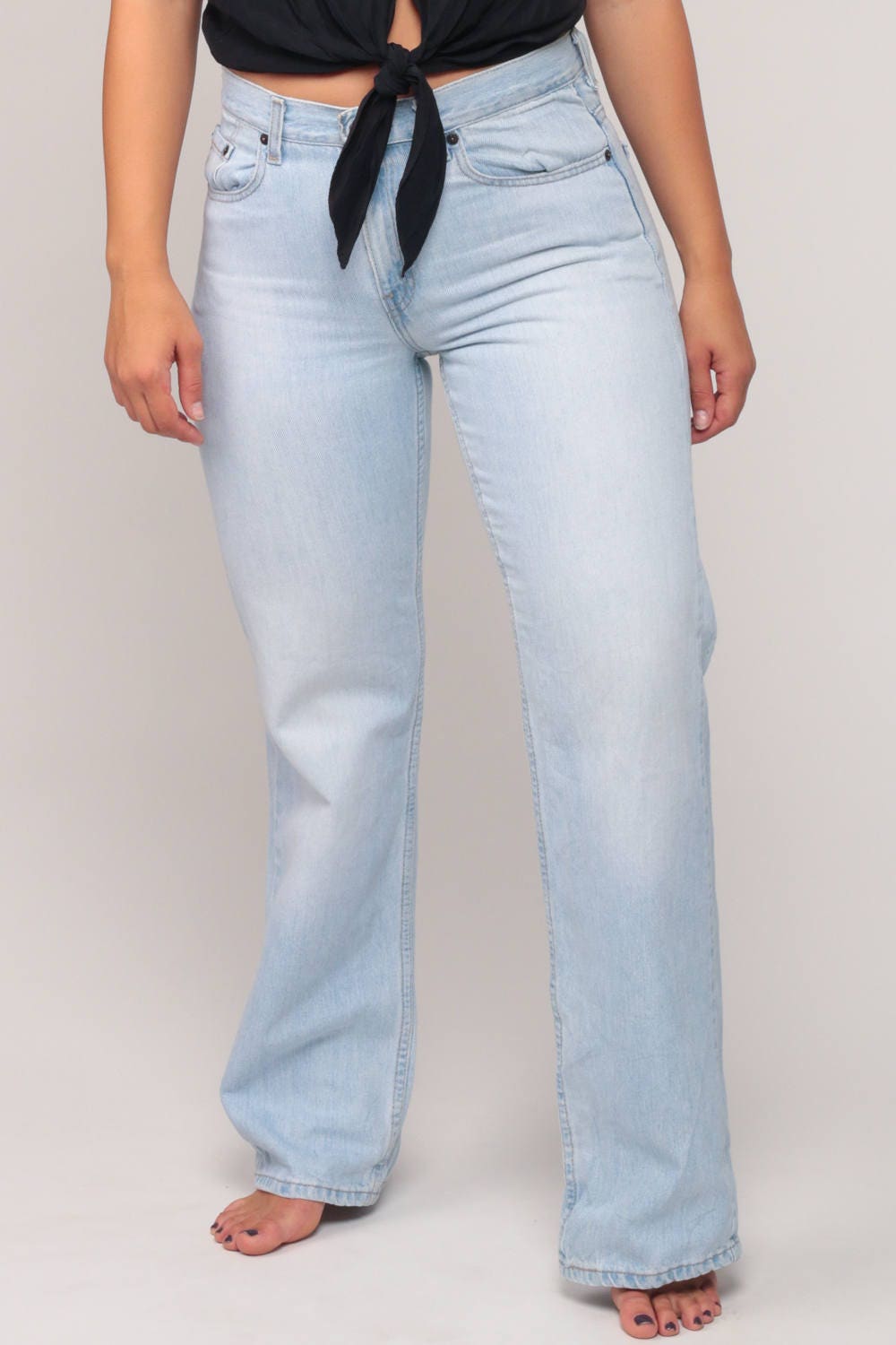 Levis 80s High Waist Straight Leg Jeans Blue Denim Medium 10