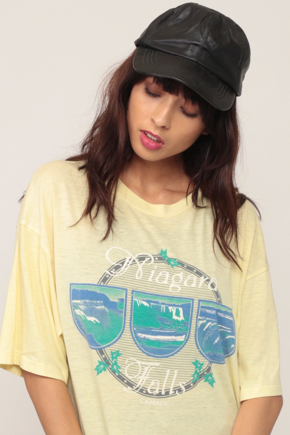 80s Niagara Falls Canada Burnout Graphic T-Shirt White Unisex Extra Large