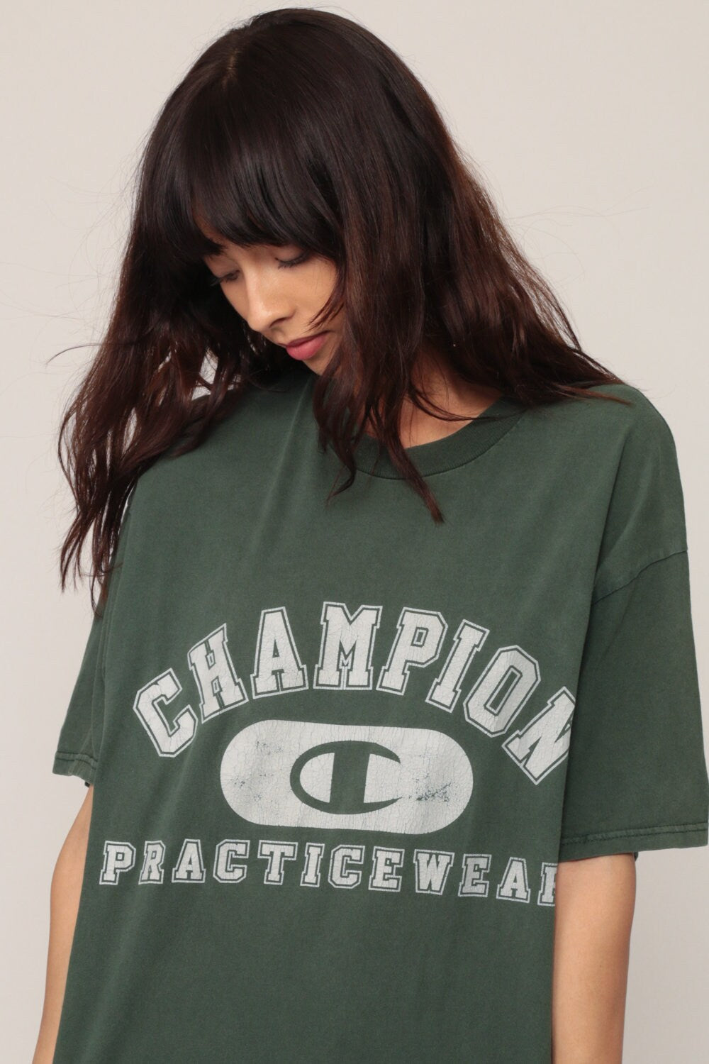 Champion Vintage 90s Athletic T-Shirt Green Unisex Medium Large