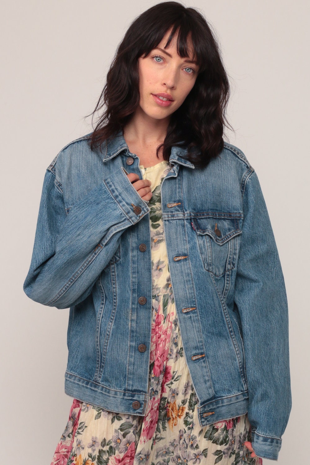 90s Levi's Denim Jacket Blue Jean Trucker Large