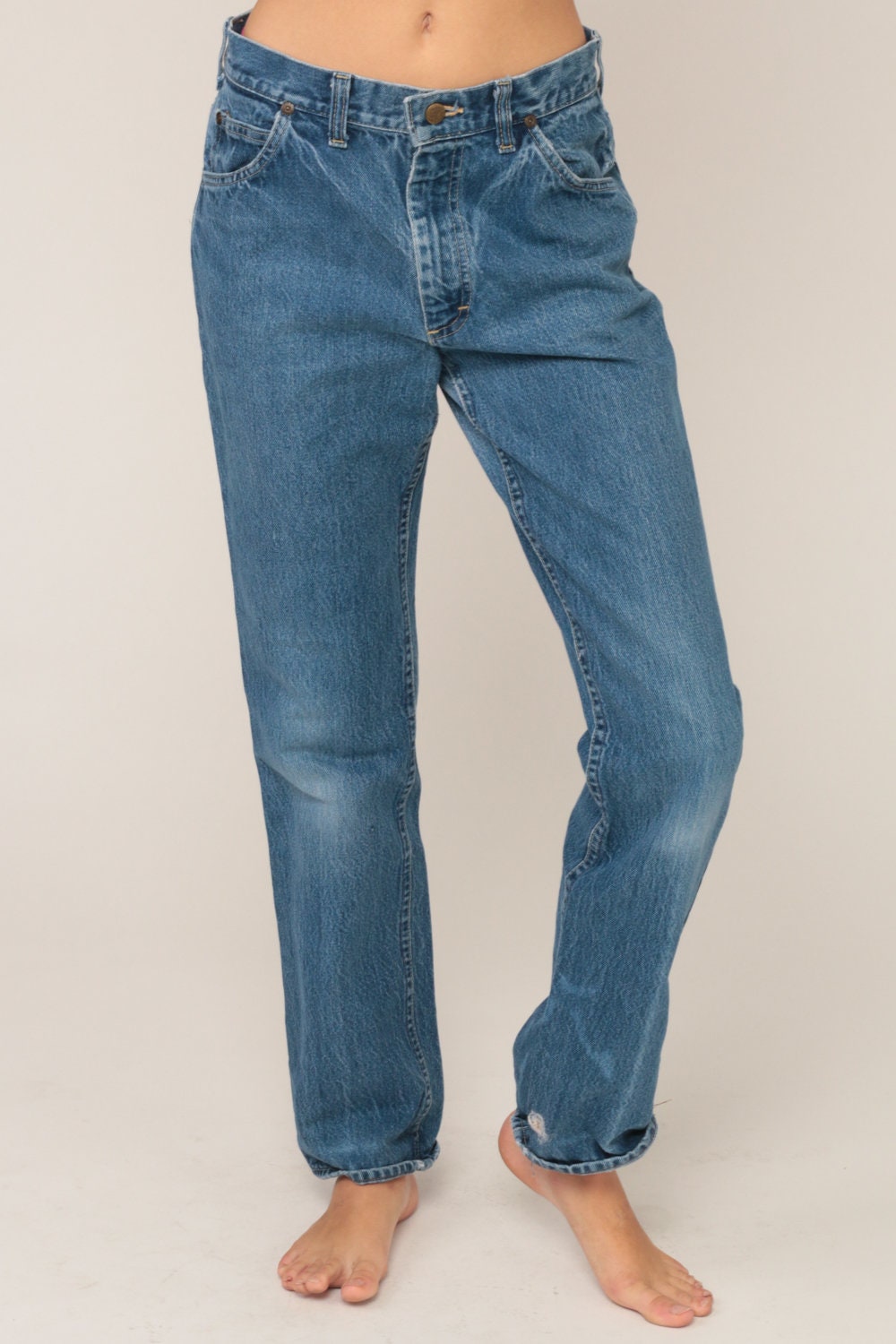 Lee High Waist Straight Leg Blue Denim Jeans 80s 90s Medium 10