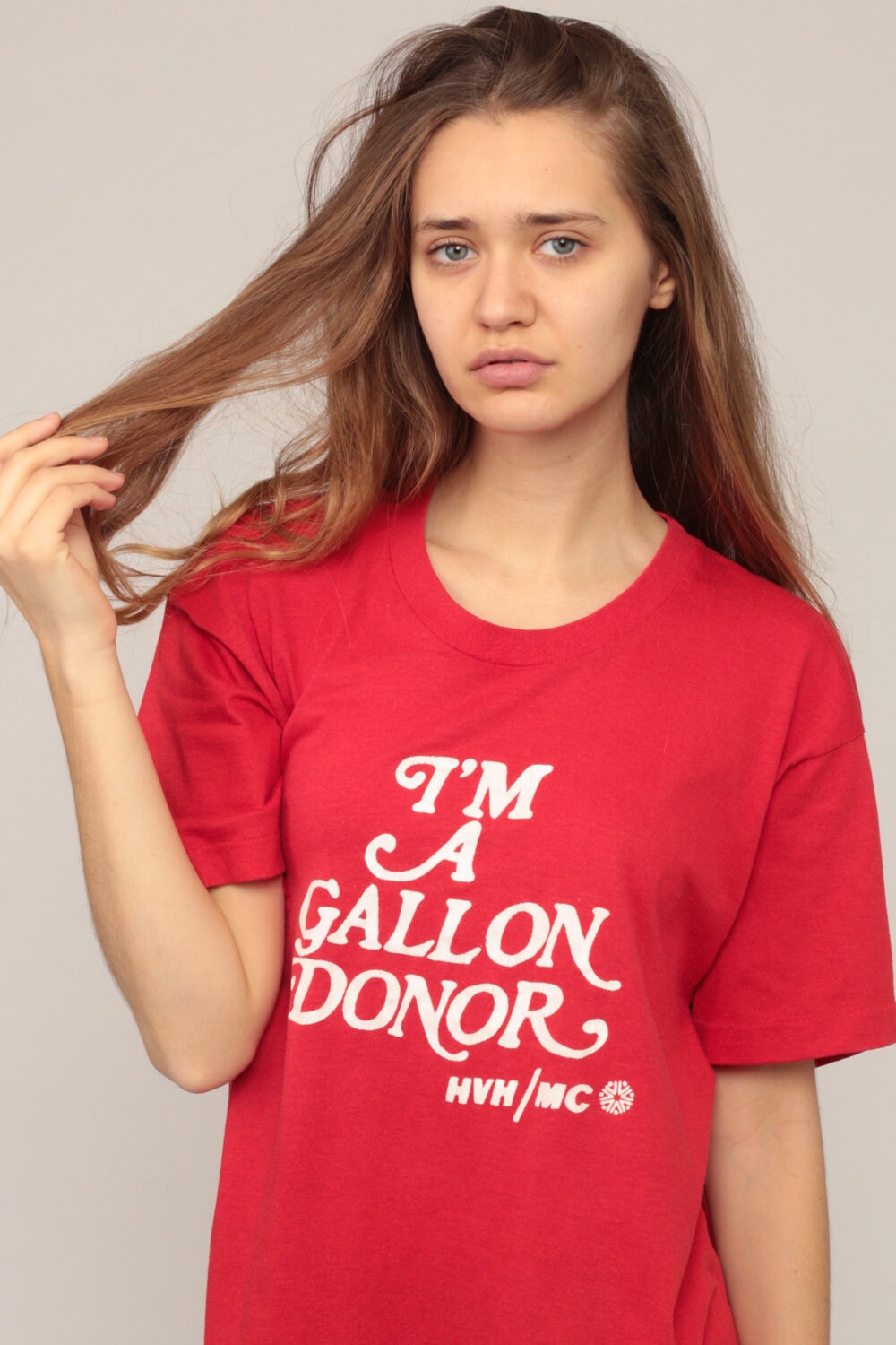 80s Blood Donor Gallon Donor Graphic T-Shirt Burnout Unisex Extra Large