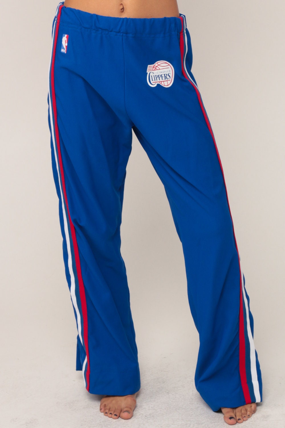 90s Los Angeles Clippers NBA Tearaway Track Pants Blue Nylon Unisex Medium Large