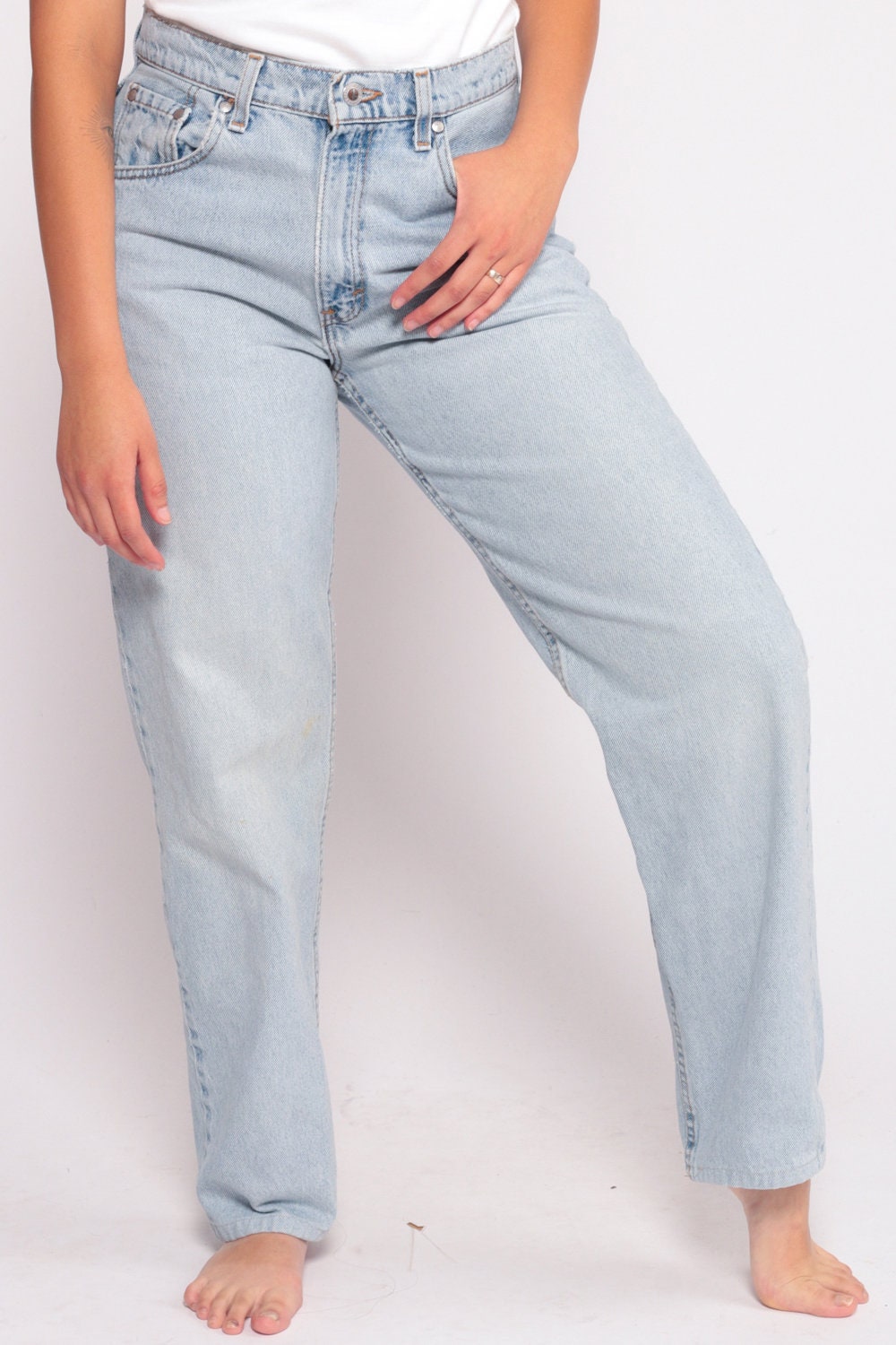 Levis Silvertab High Waist Mom Jeans Light Blue Denim 90s Medium 10