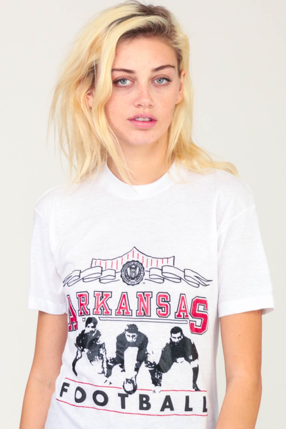 80s University of Arkansas Football T-Shirt Unisex Graphic Tee Medium