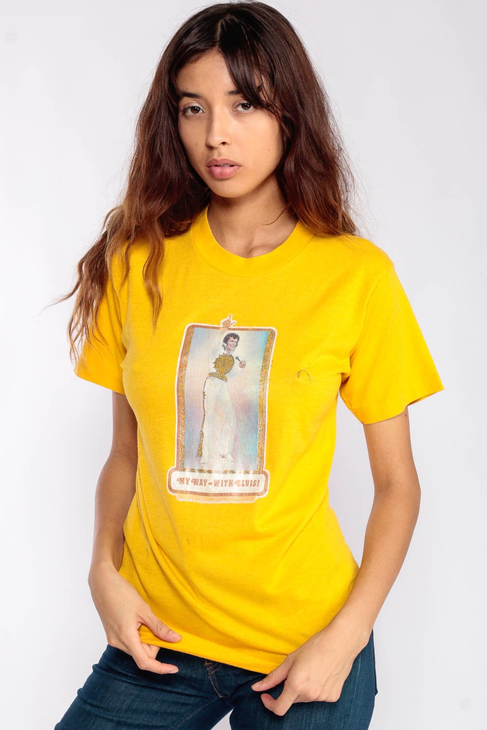 80s Elvis Presley My Way Graphic T-Shirt Cotton Unisex Extra Small