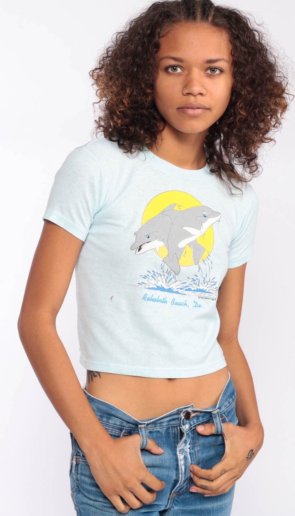 80s Dolphin Rehoboth Beach Delaware Graphic T-Shirt Extra Small