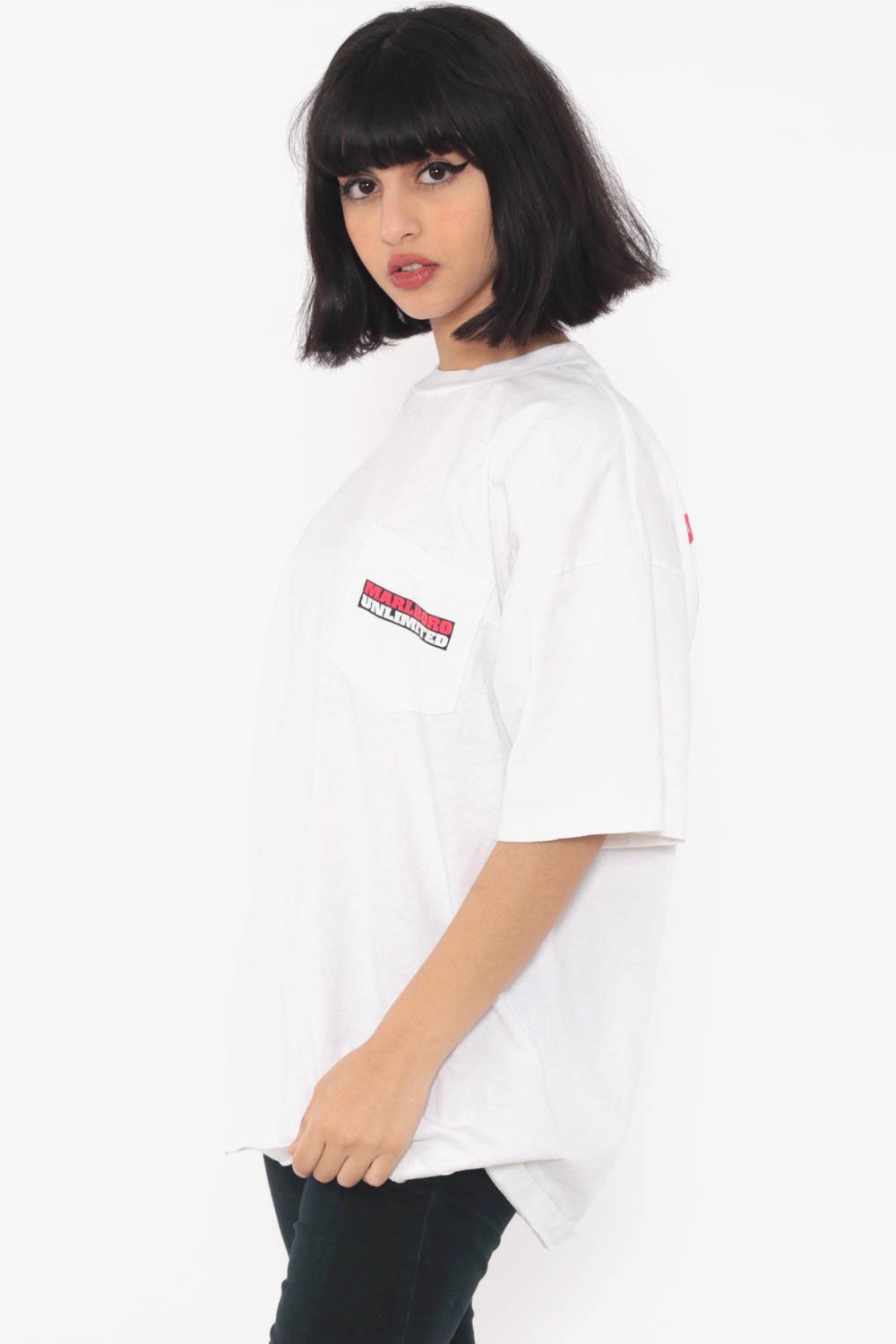 90s Marlboro Unlimited Train Map Graphic T-Shirt Unisex Cotton Medium