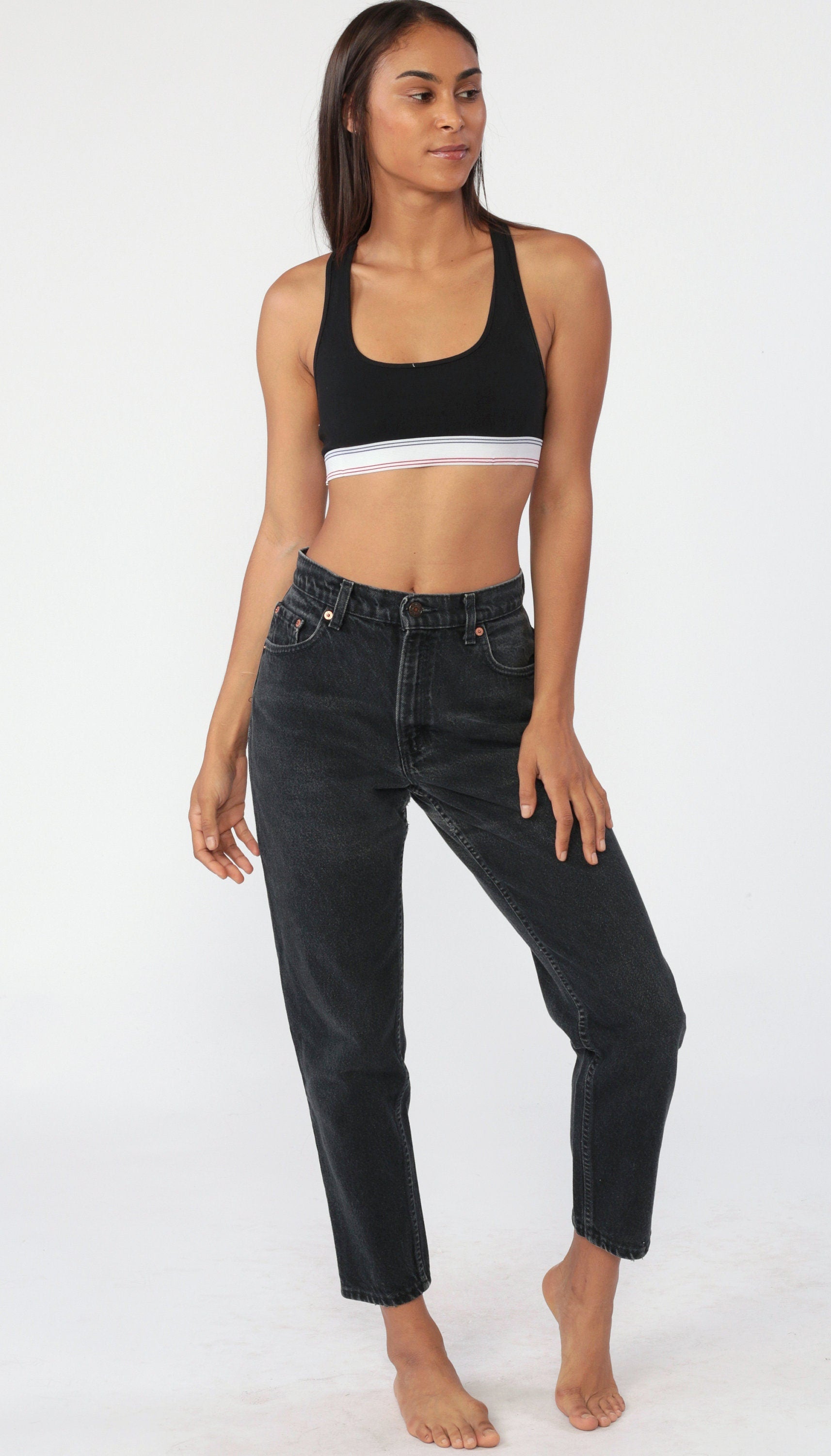 80s Levi's Black High-Waist Mom Jeans 27 Inseam Small 4