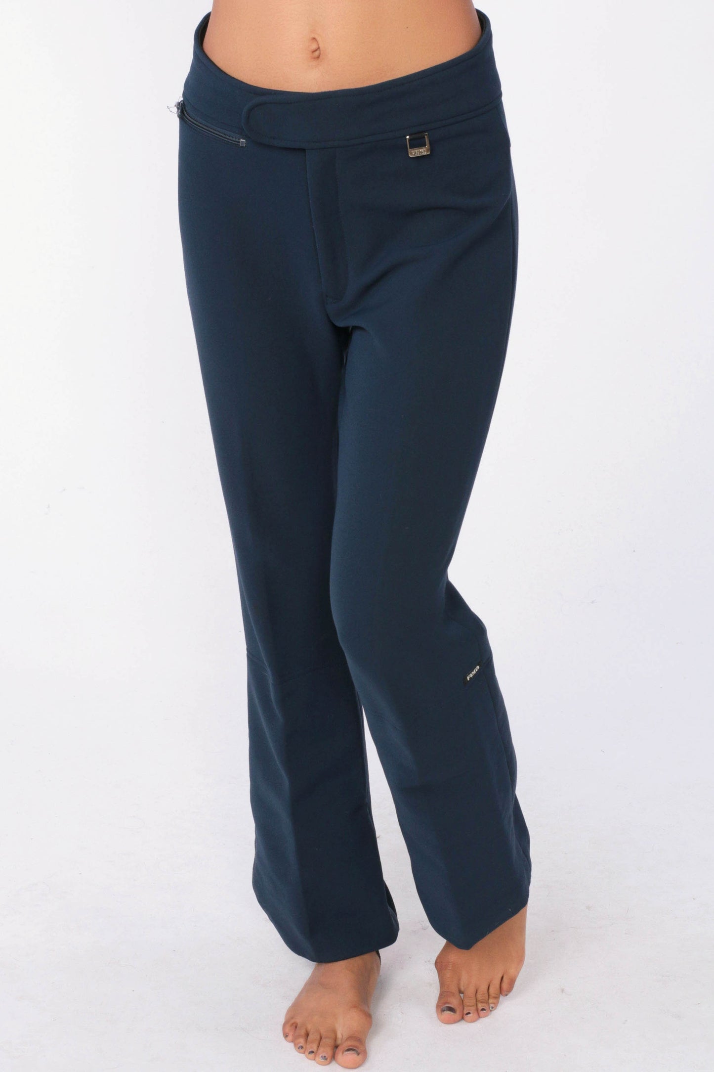 70s Navy Wool Ski Pants Stirrup Snowsuit Small