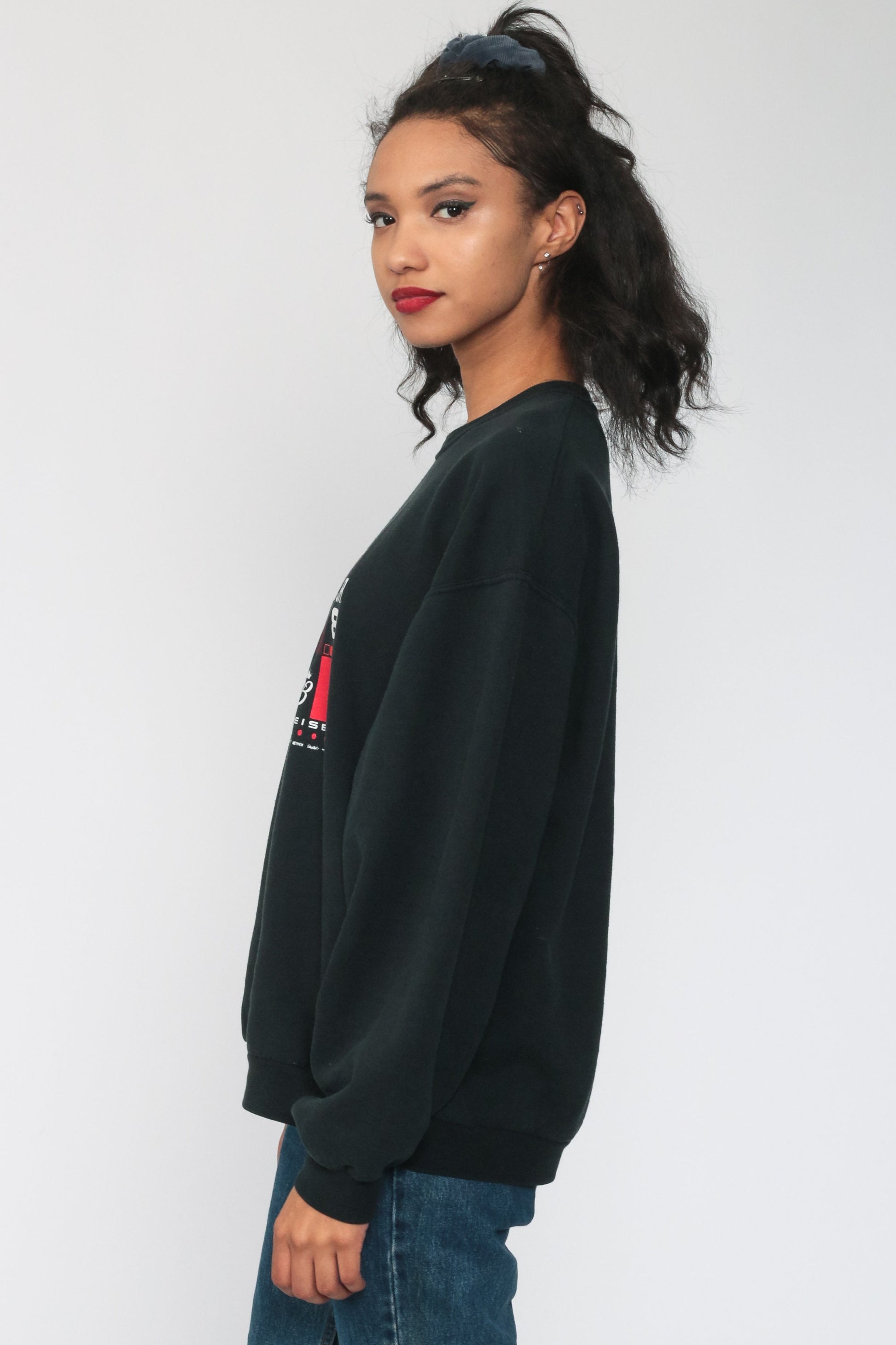 90s Dale Earnhardt Budweiser Racing Sweatshirt Black Graphic Pullover Medium Large