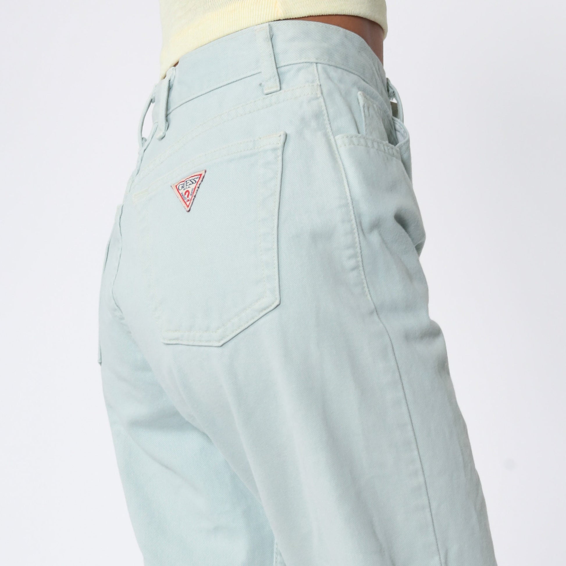 Guess Mint Green High Waist Mom Jeans 80s Denim Slim Tapered Extra Small