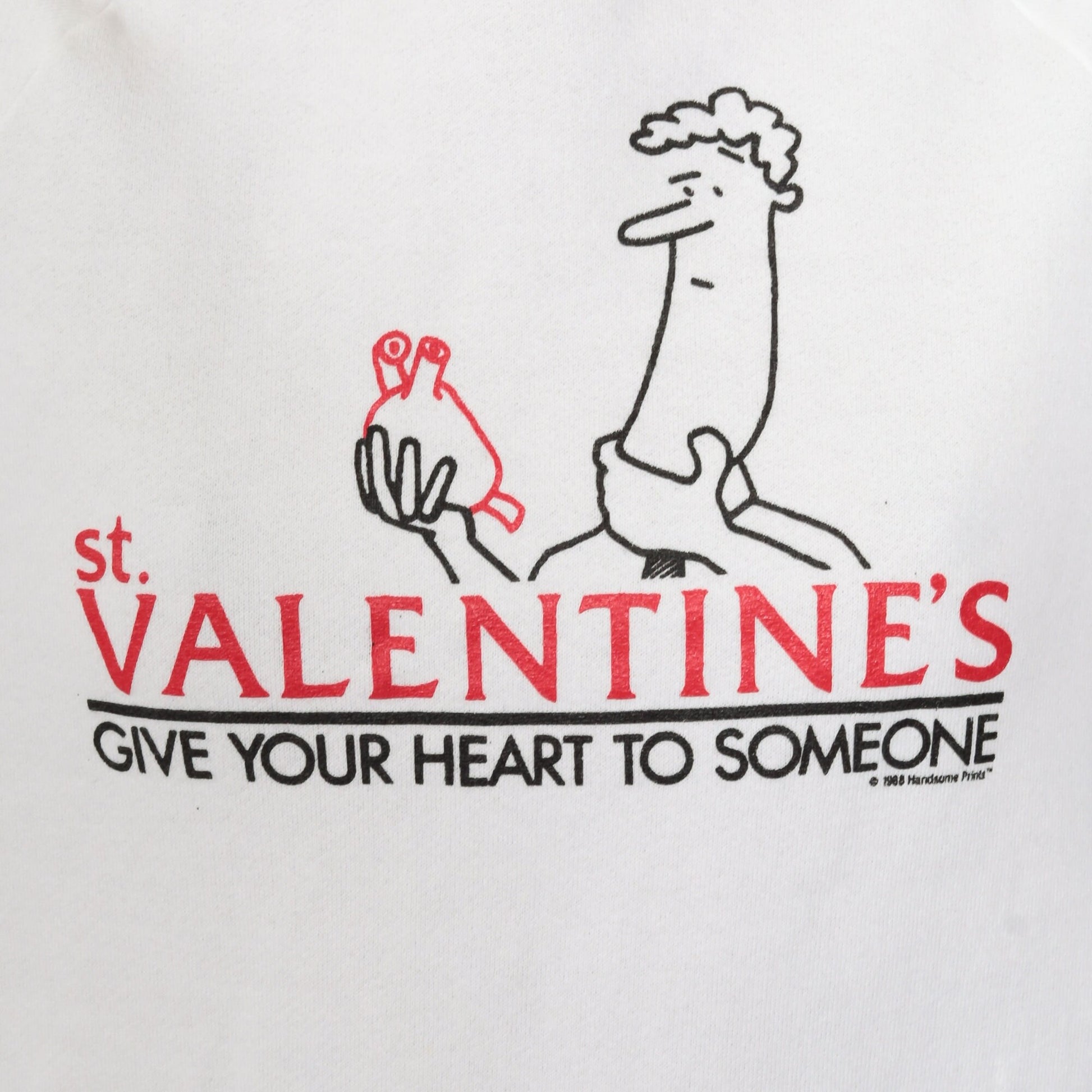 80s St. Valentine's Heart Graphic Sweatshirt Raglan Pullover Small