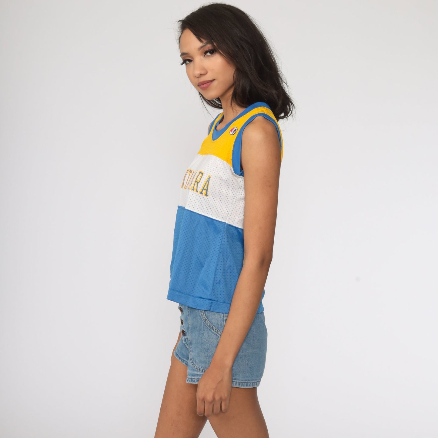 Champion Santa Clara Basketball Jersey Tank Top 80s Mesh Sports Small