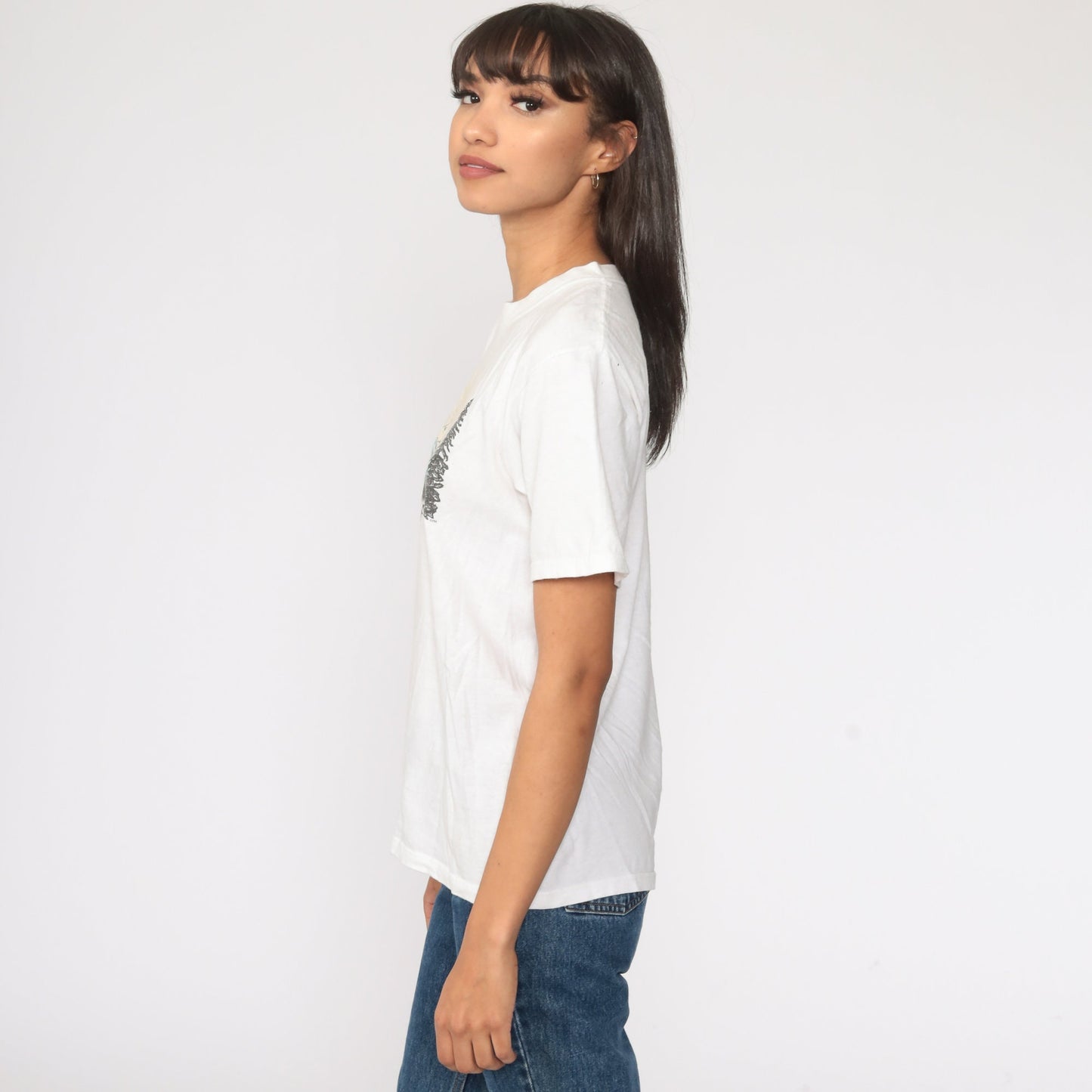90s Alaska Mountain Graphic T-Shirt White Cotton Tee Extra Small