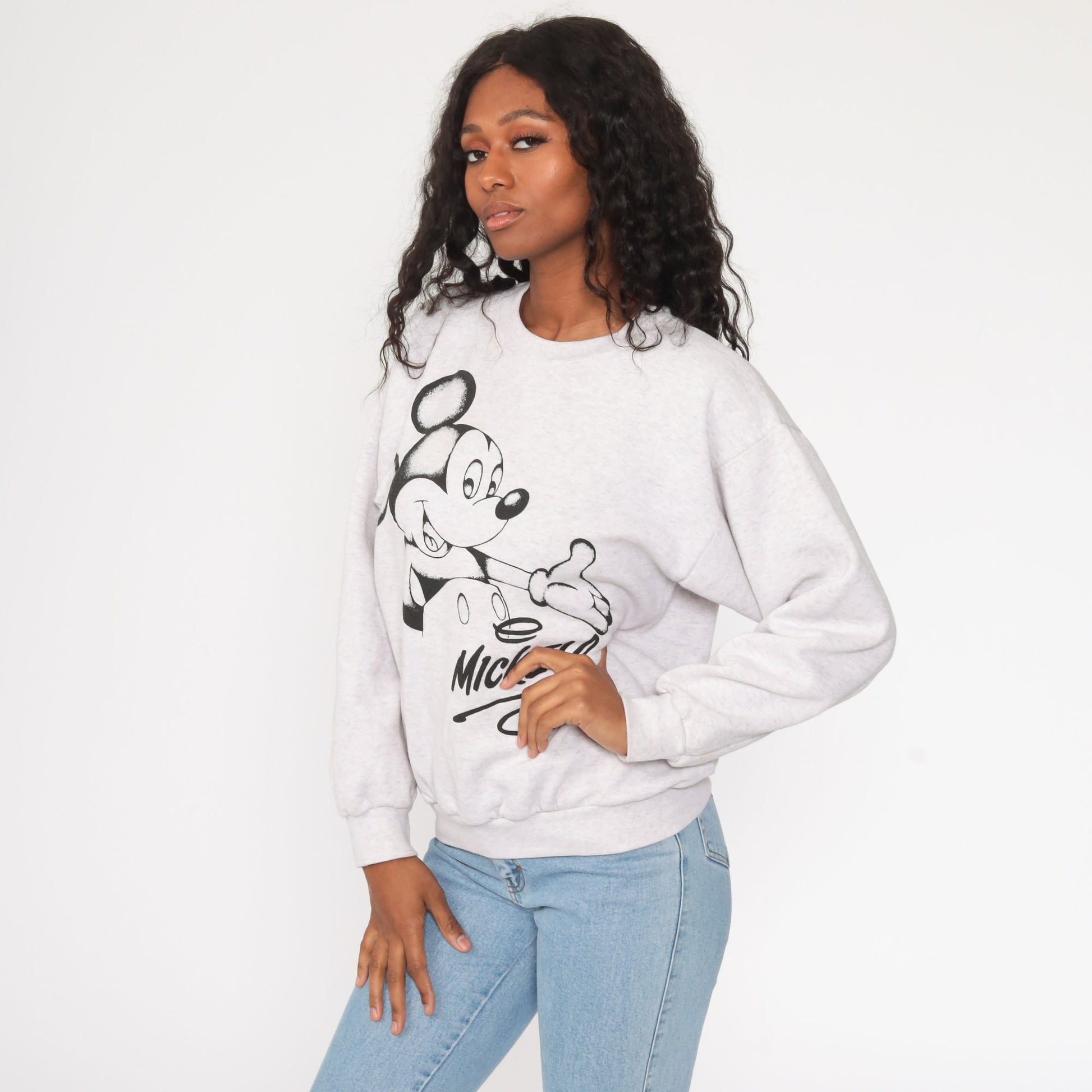 90s Mickey Mouse Disney Sweatshirt Grey Cartoon Crewneck Large