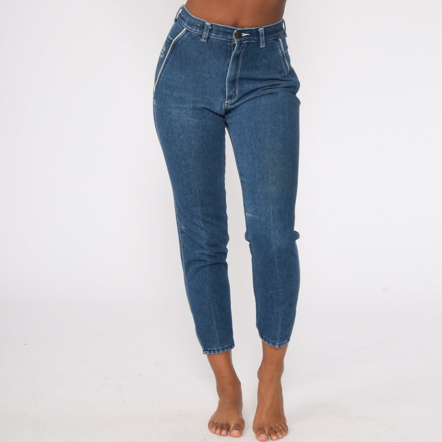 90s Jeanjer High Waist Skinny Jeans Blue Denim Small 27