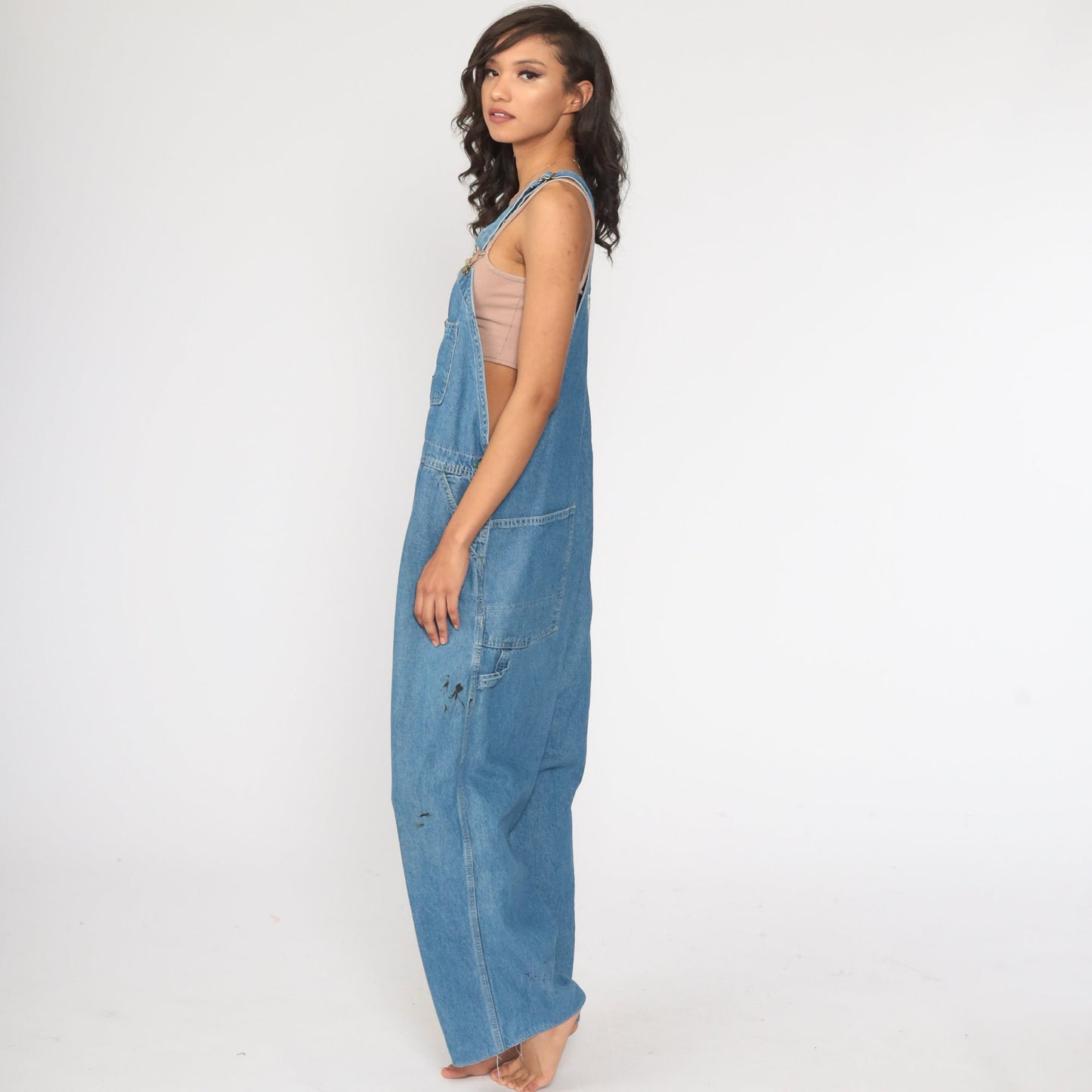 80s OshKosh B'Gosh Denim Overalls Blue Distressed Workwear Extra Large