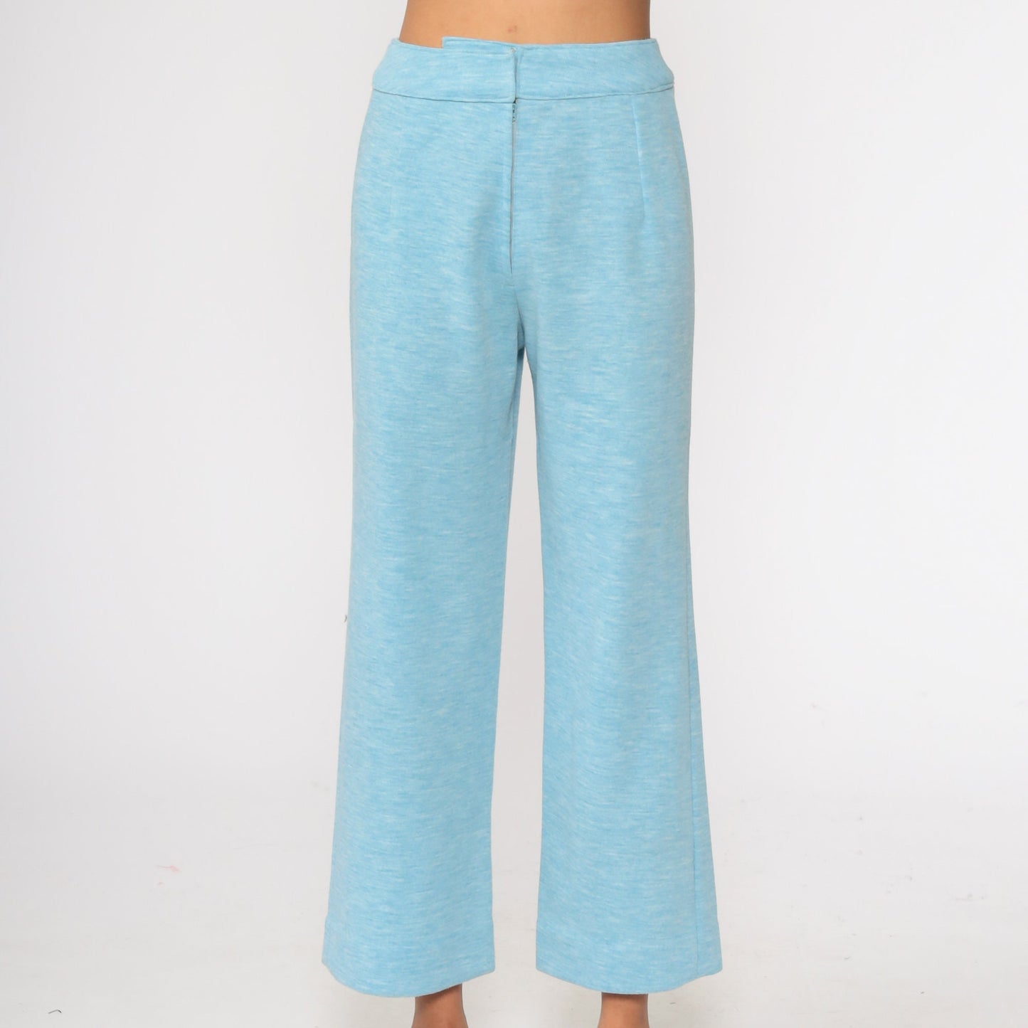 70s Baby Blue Bell Bottom Two Piece Set Jacket + Pants Medium