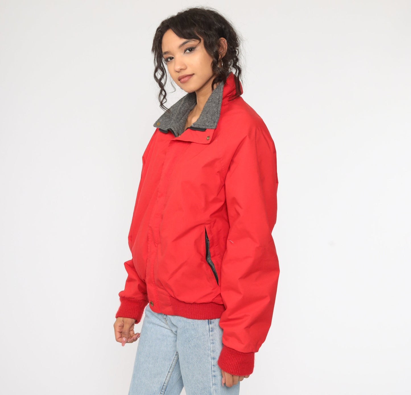 90s REI Goretex Windbreaker Jacket Red Nylon Hiking Gear Large