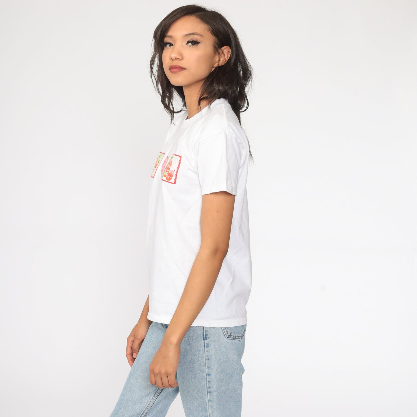 90s Strawberry Shortcake Graphic T-Shirt Kawaii Cartoon White Extra Small XS