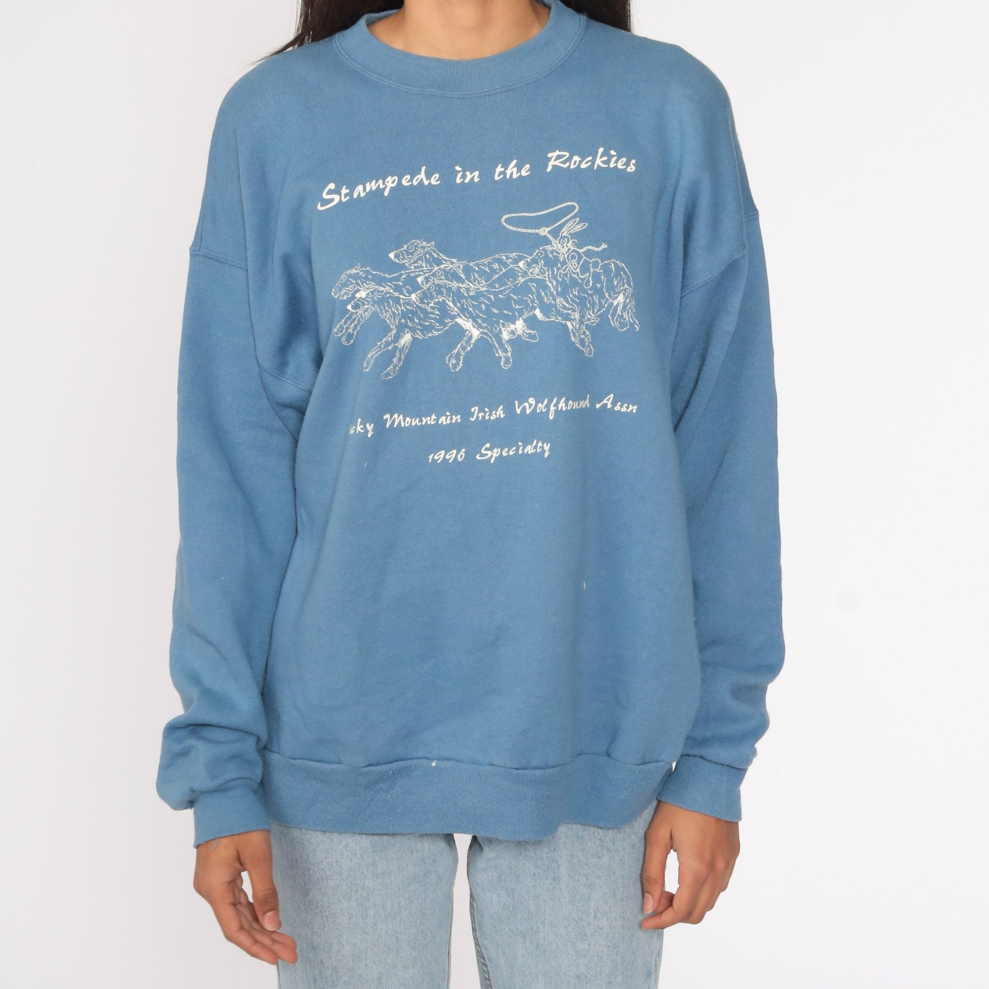 90s Irish Wolfhound Stampede In The Rockies Graphic Sweatshirt Extra Large XXL