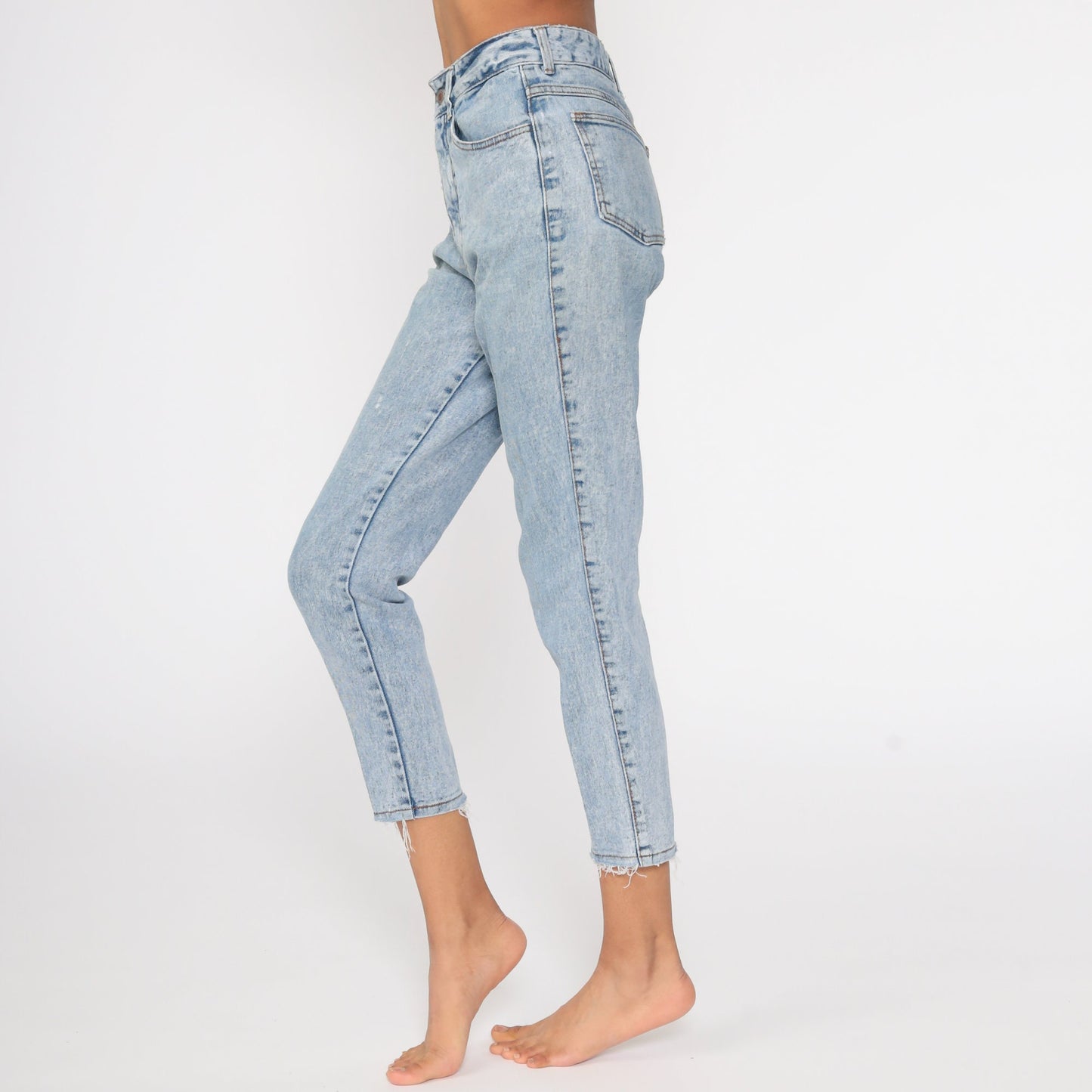 80s Acid Wash High Waist Mom Jeans Blue Denim Small 26