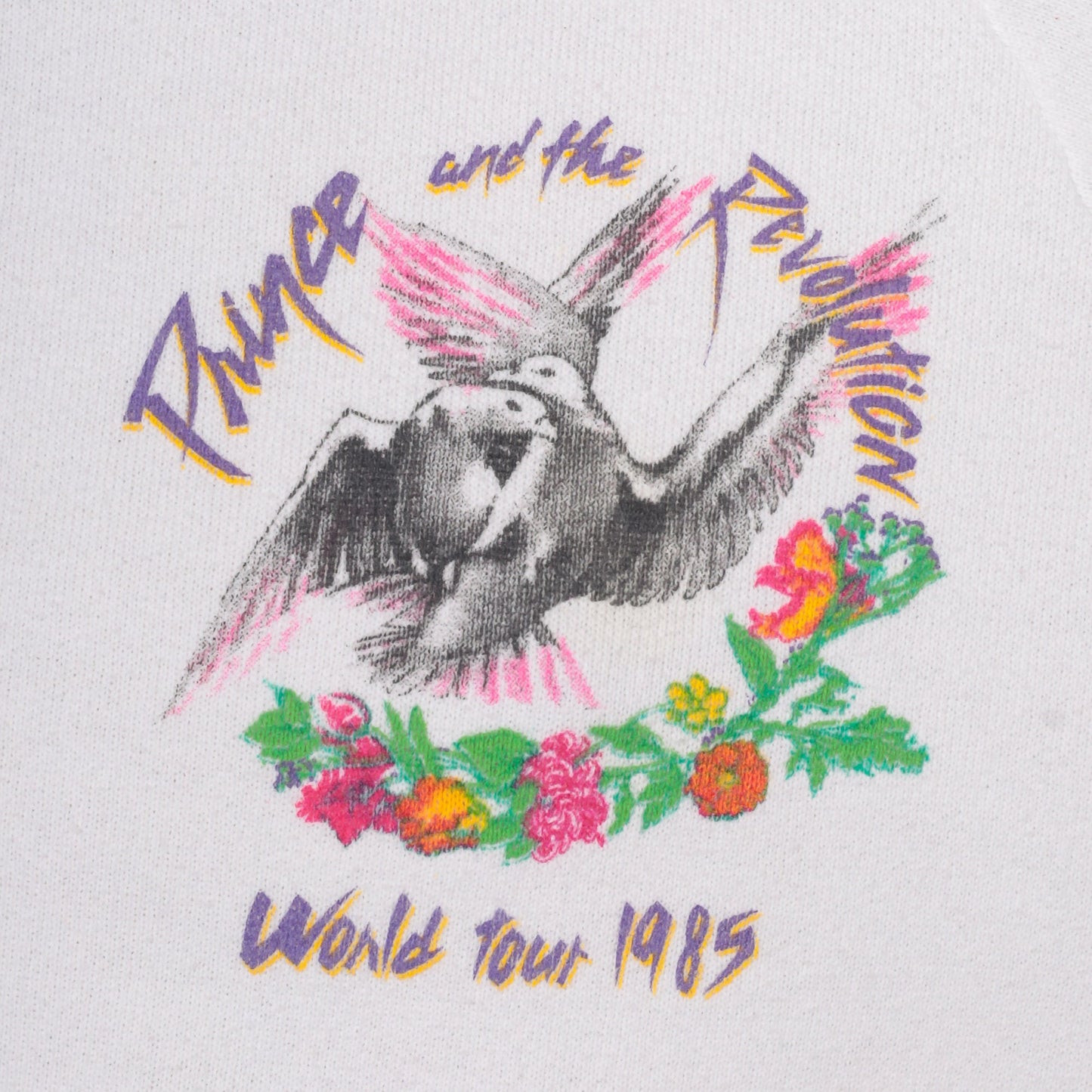 80s Prince and the Revolution 1985 World Tour Sweatshirt Grey Crewneck Medium
