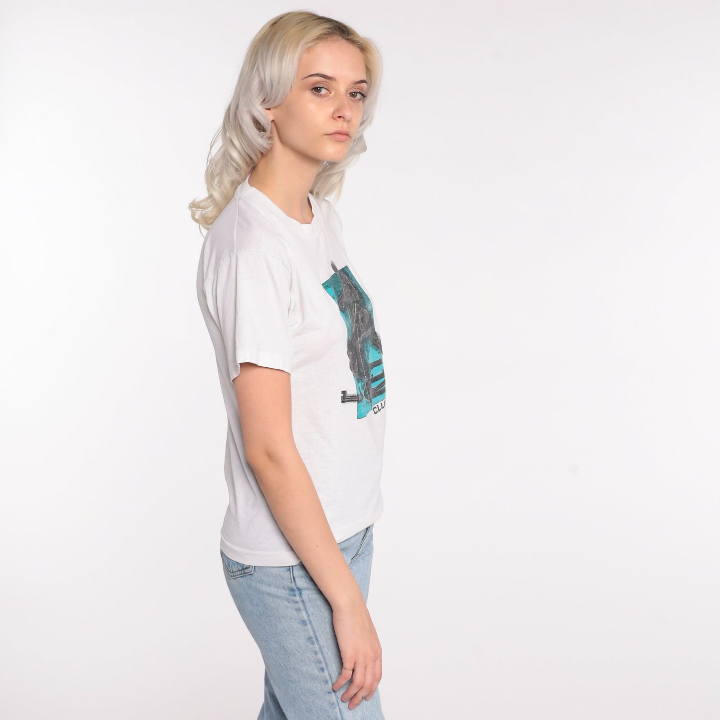 80s Key Club Skeleton Key Graphic T-Shirt Screen Stars Cotton Small