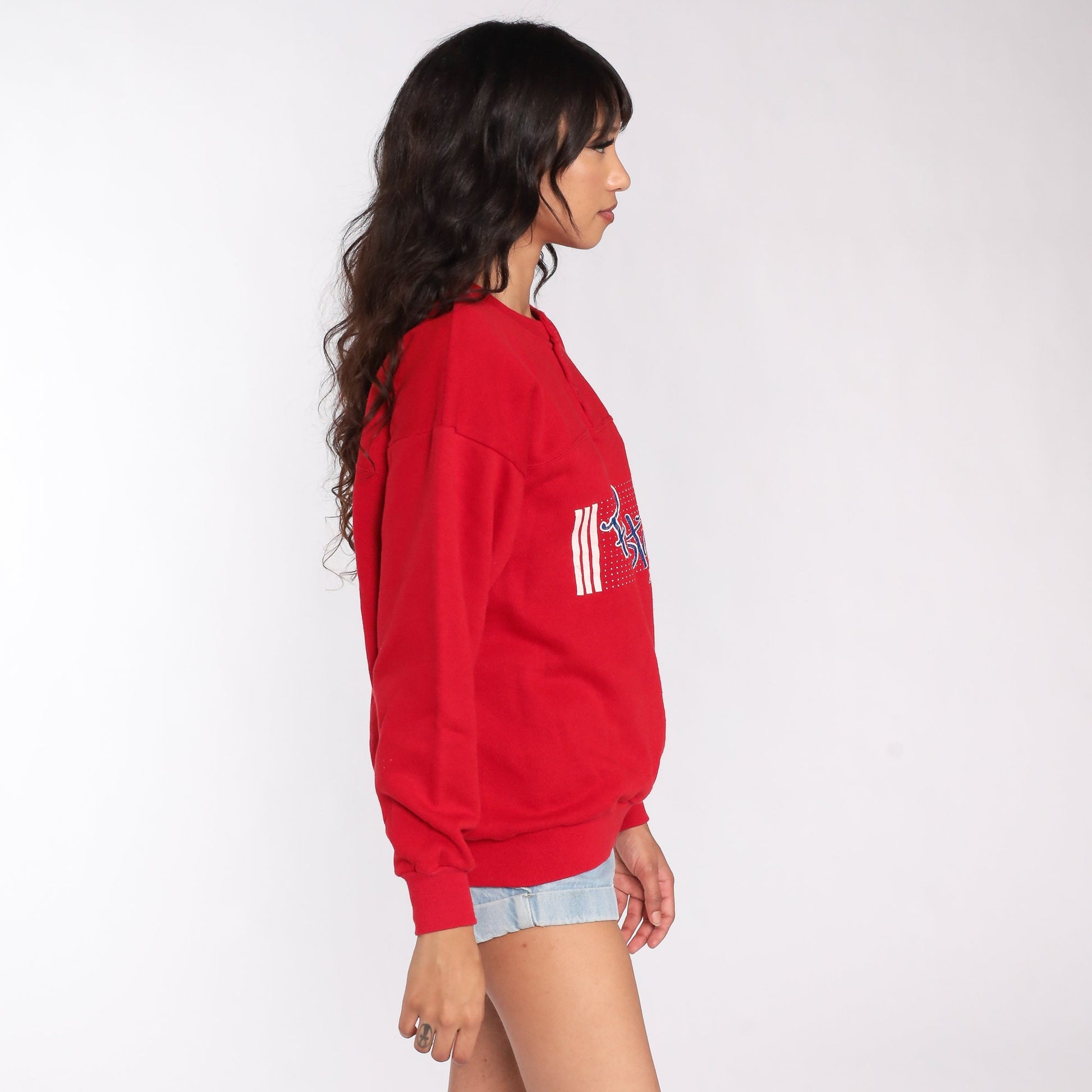 80s Fresno State University Sweatshirt Red Graphic Crewneck Large