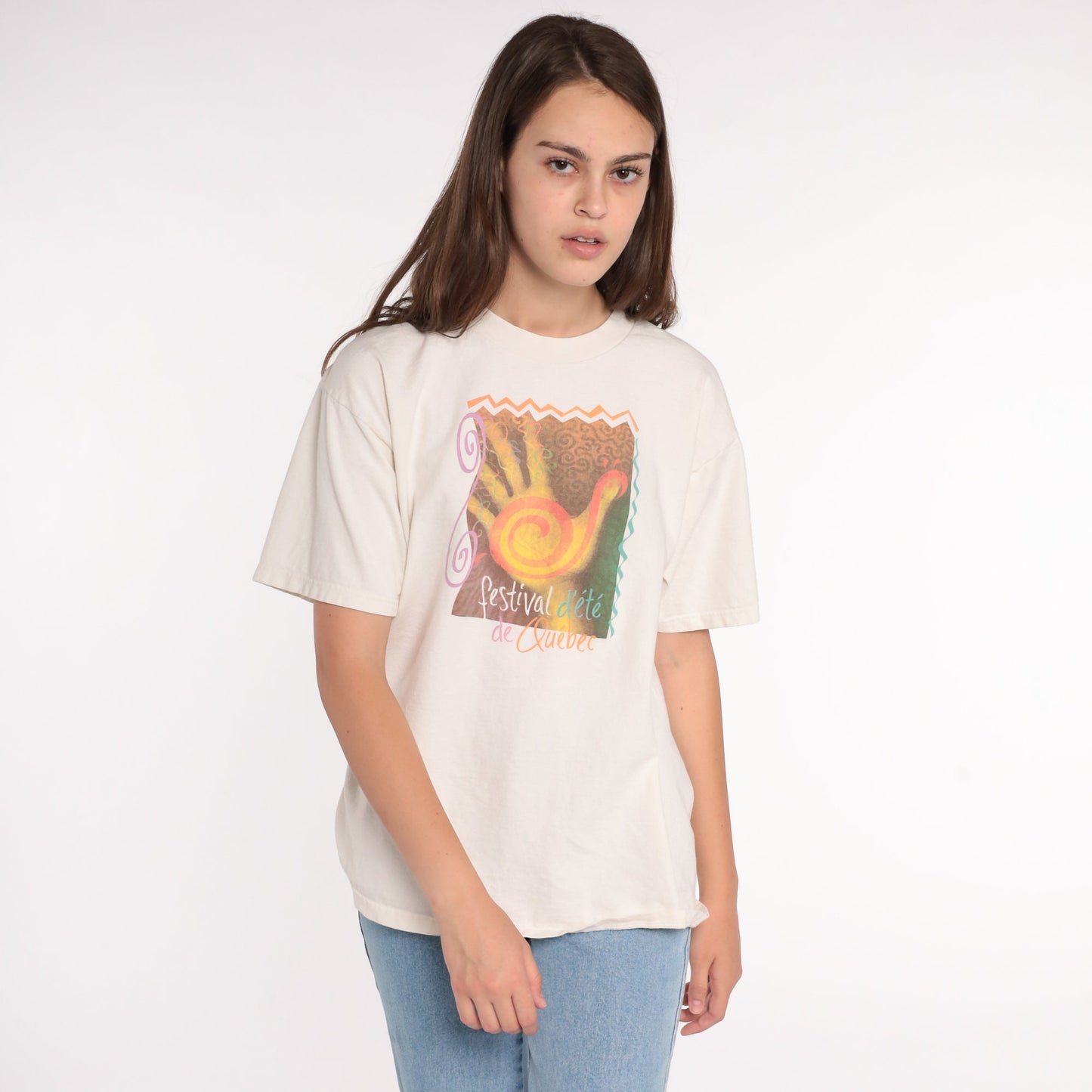 90s Festival d'été de Québec Music Concert Graphic T-Shirt Cotton Large