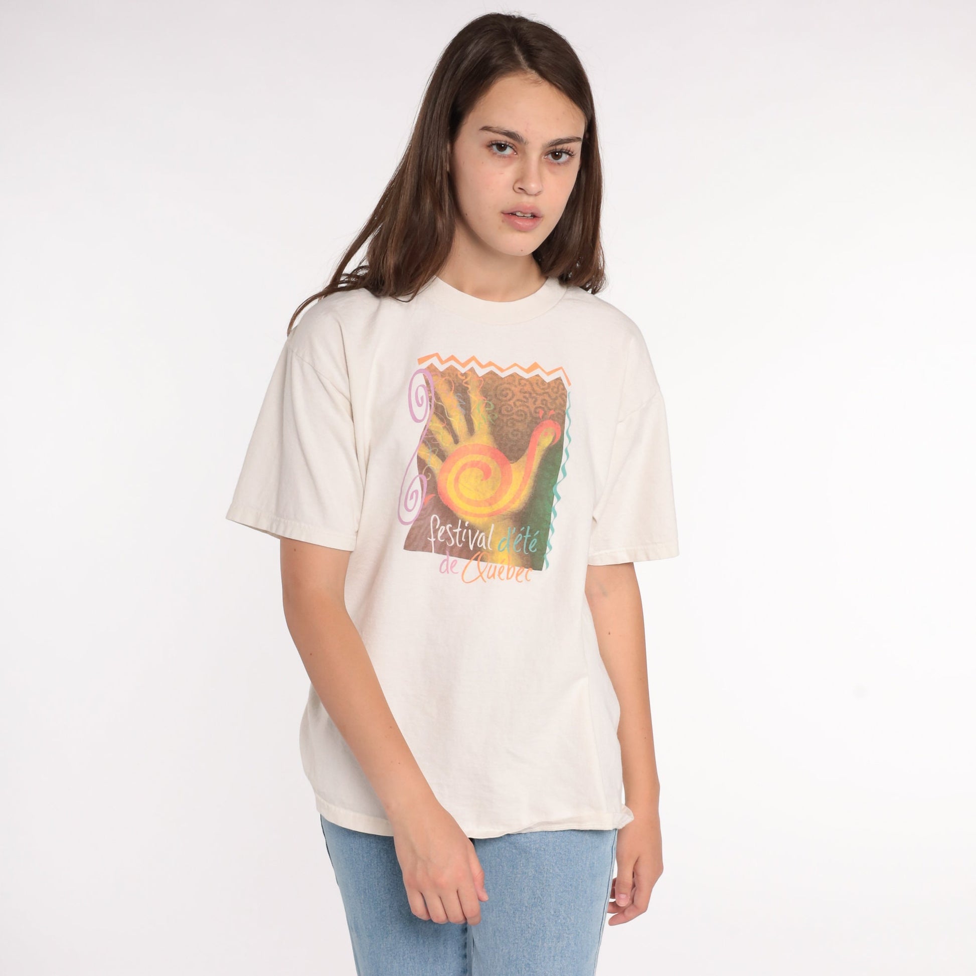90s Festival d'été de Québec Music Concert Graphic T-Shirt Cotton Large