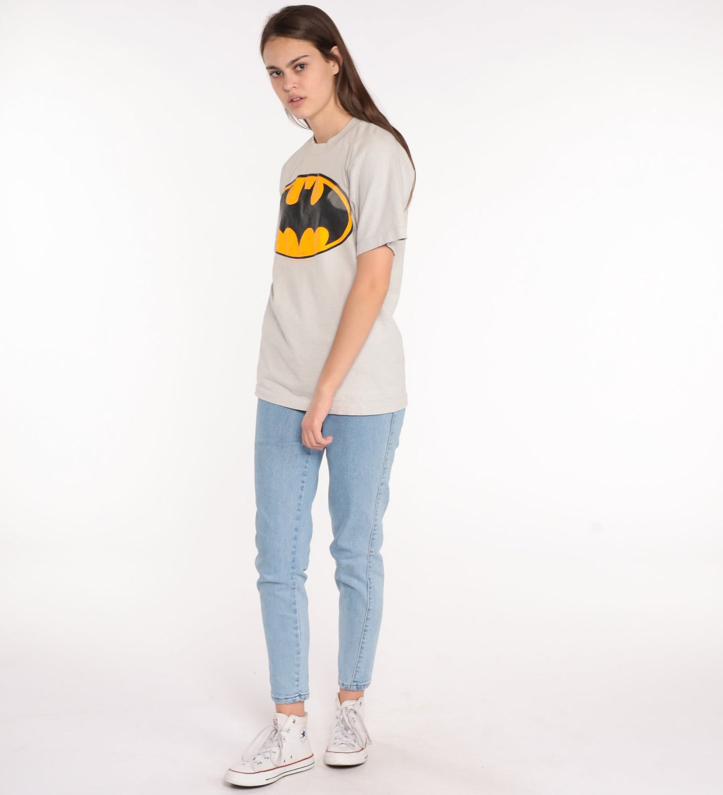 80s Batman Logo DC Comics Graphic T-Shirt Single Stitch Cotton Small