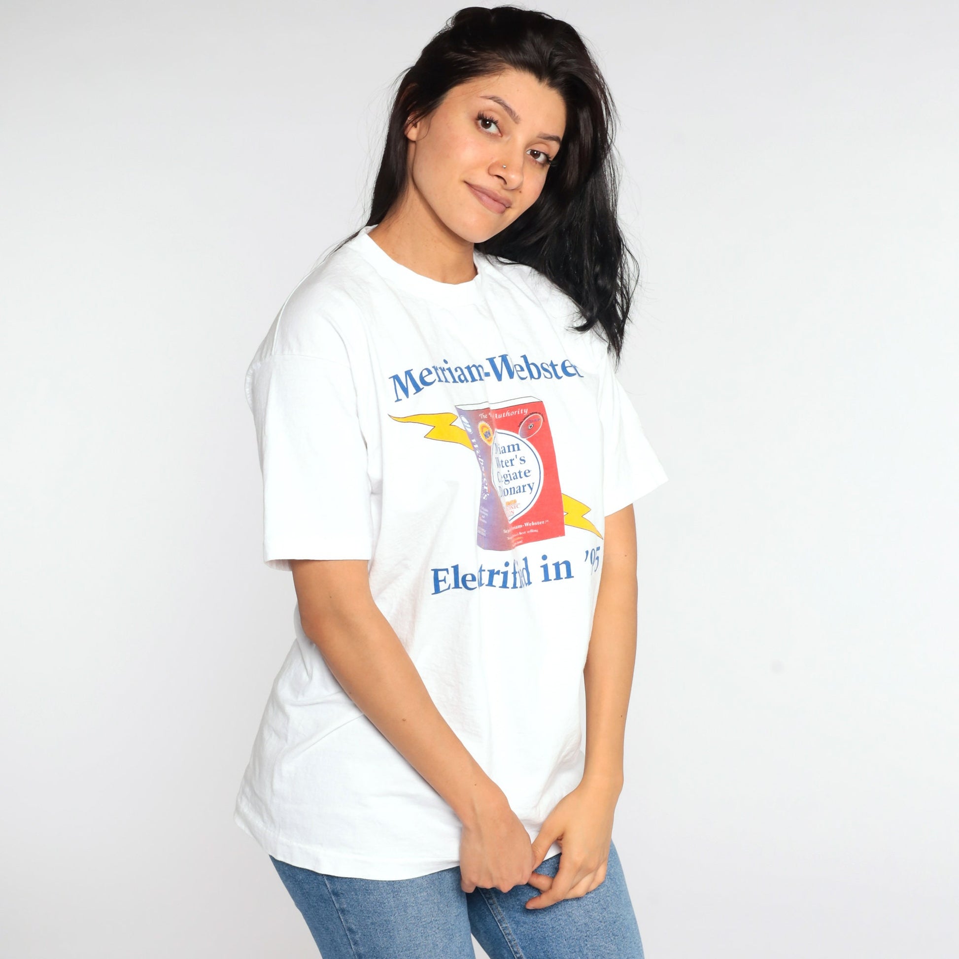 90s Merriam-Webster Dictionary Graphic T-Shirt Cotton Tee Large