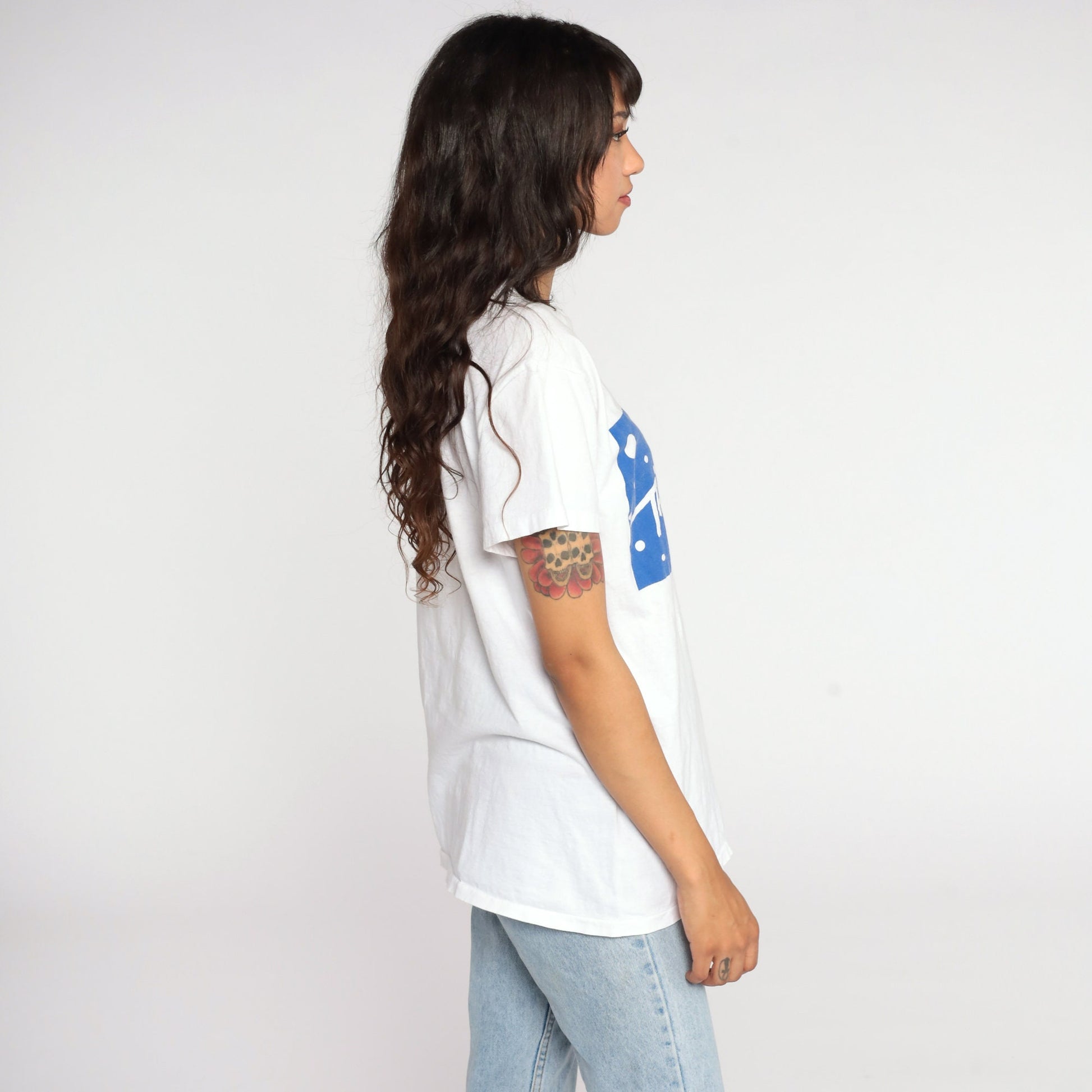 80s The Rage Graphic T-Shirt White Single Stitch Tee Large