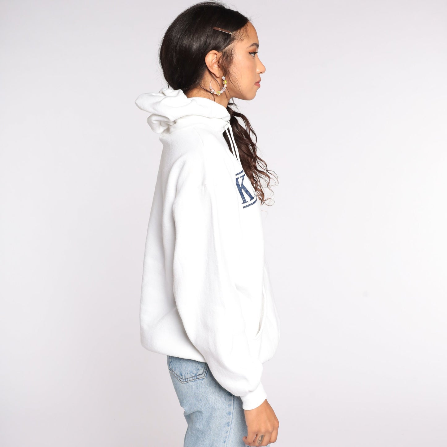 90s Kent State University Hoodie Sweatshirt White College Medium Large