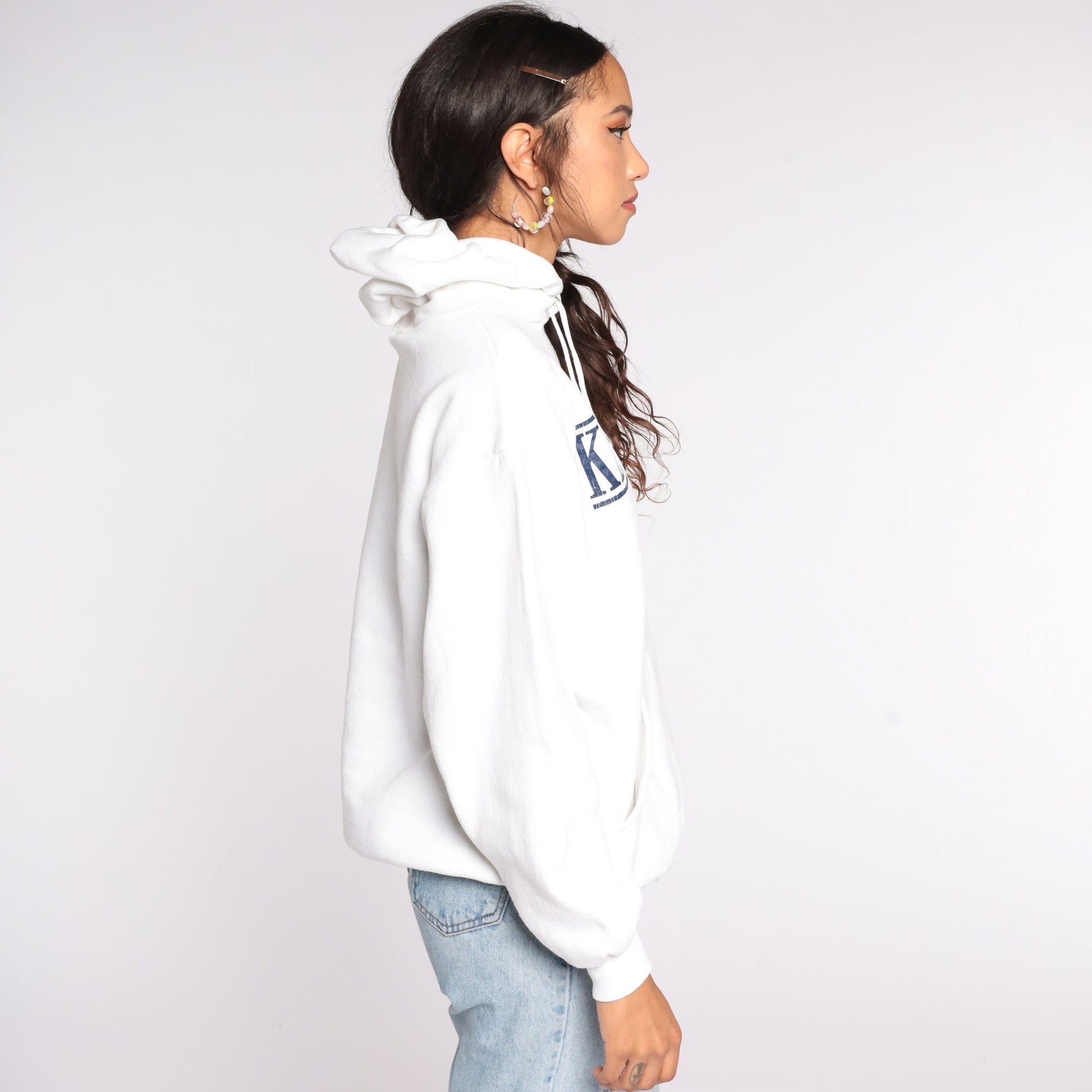 90s Kent State University Hoodie Sweatshirt White College Medium Large