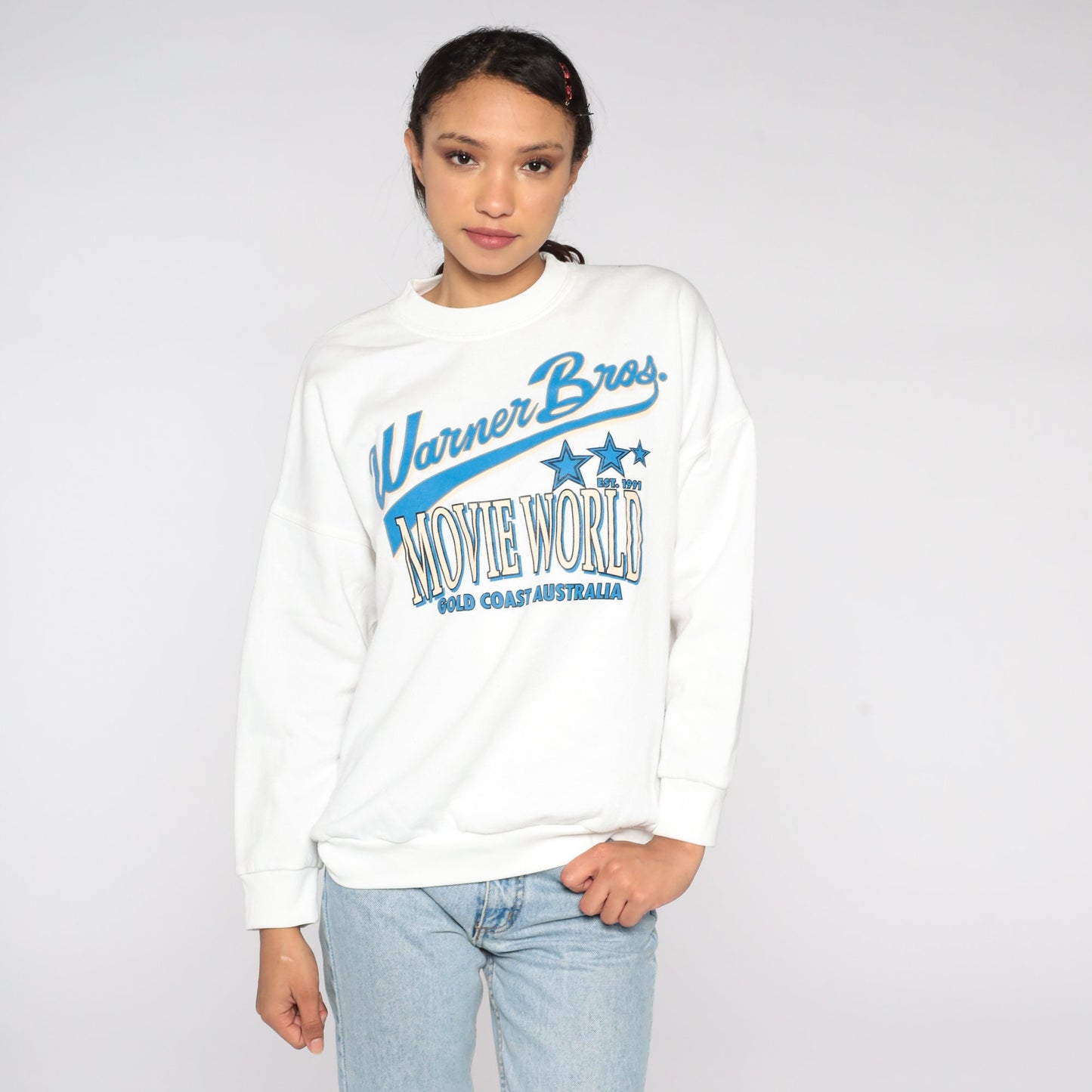 90s Warner Bros Movie World Gold Coast Sweatshirt Graphic Crewneck Small