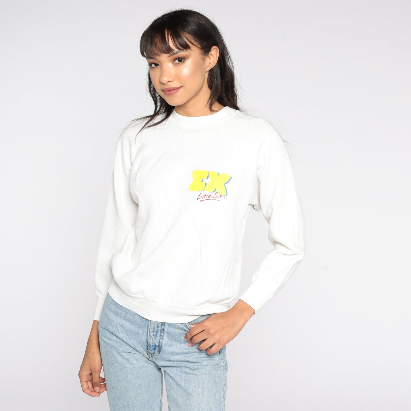 80s UCLA Sigma Chi Sweatshirt Distressed Graphic Crewneck Small