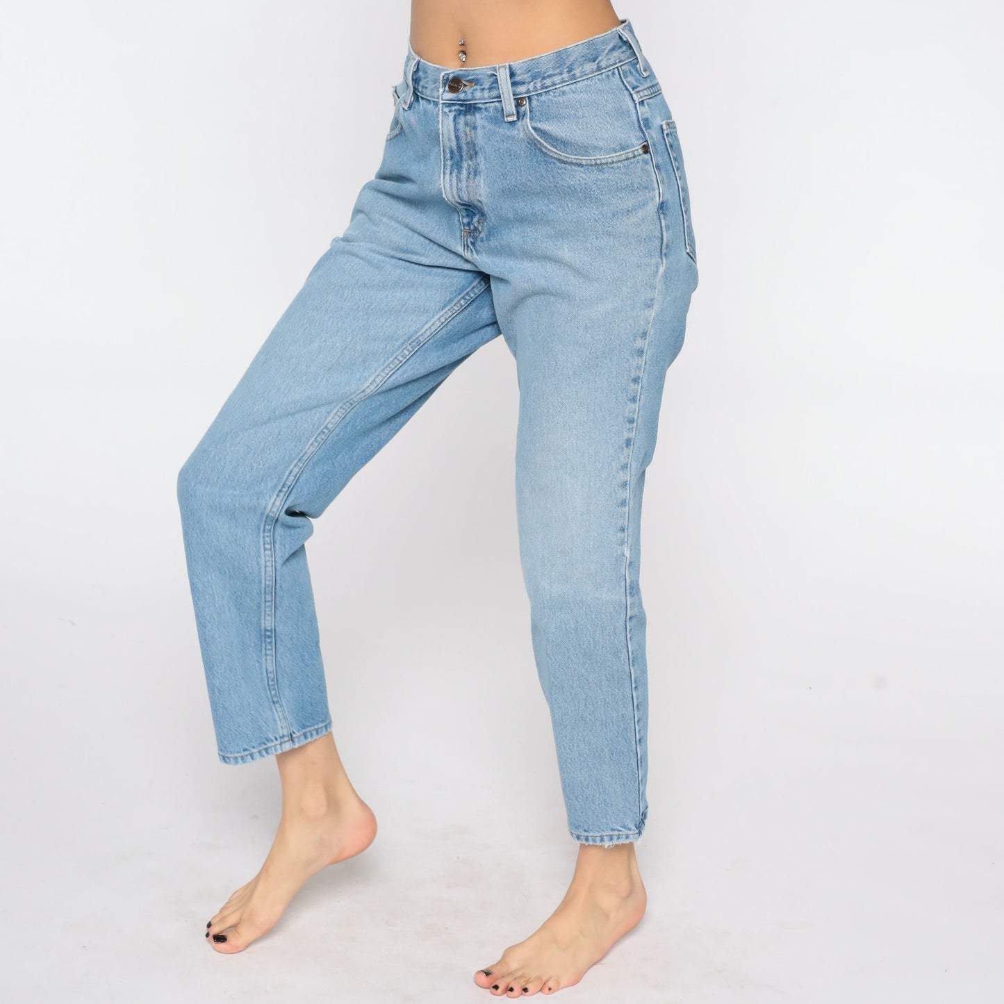 80s L.L. Bean High Waist Straight Leg Jeans Blue Denim Medium