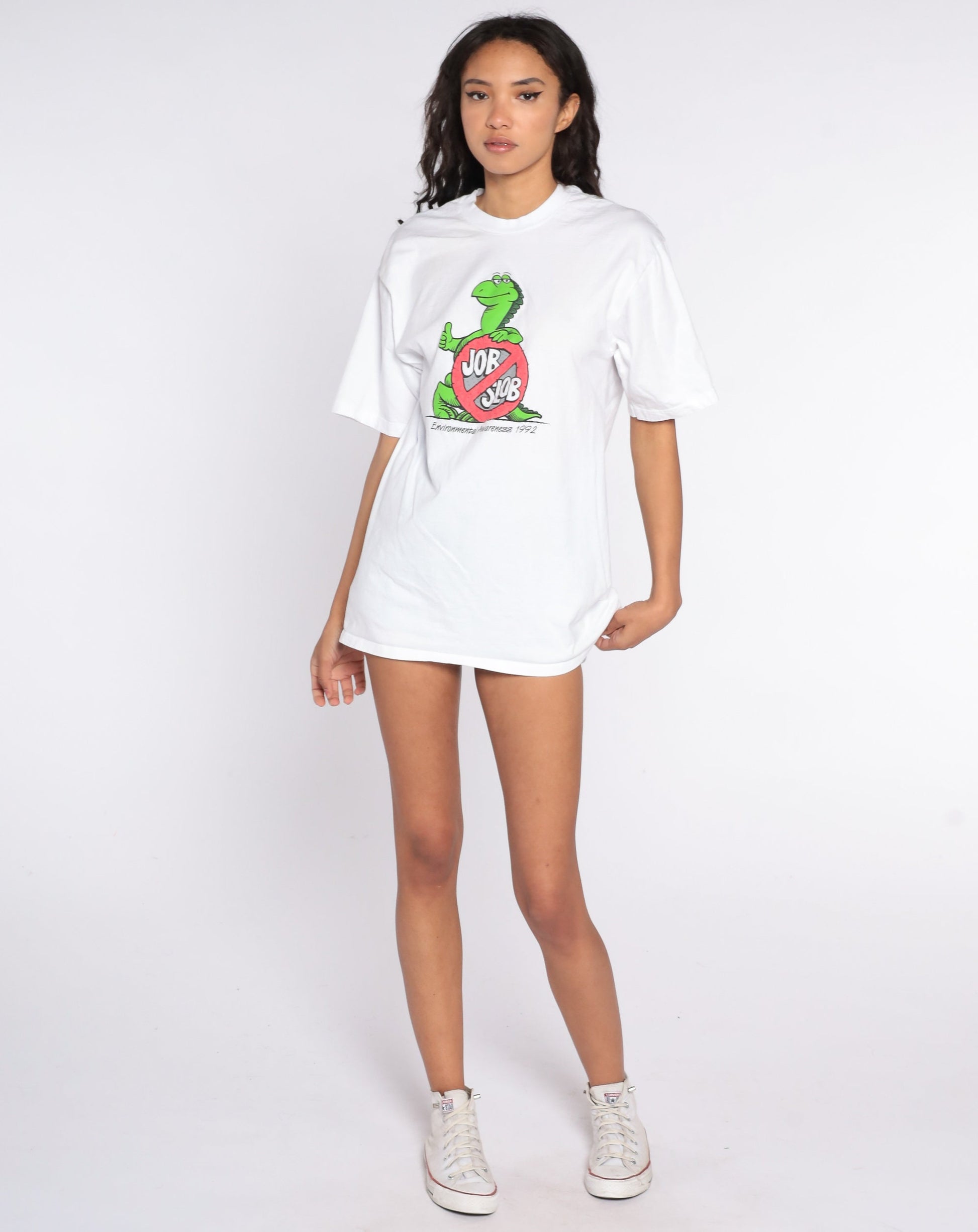 1992 Environmental Awareness Job Slob Graphic T-Shirt Cotton 90s Large
