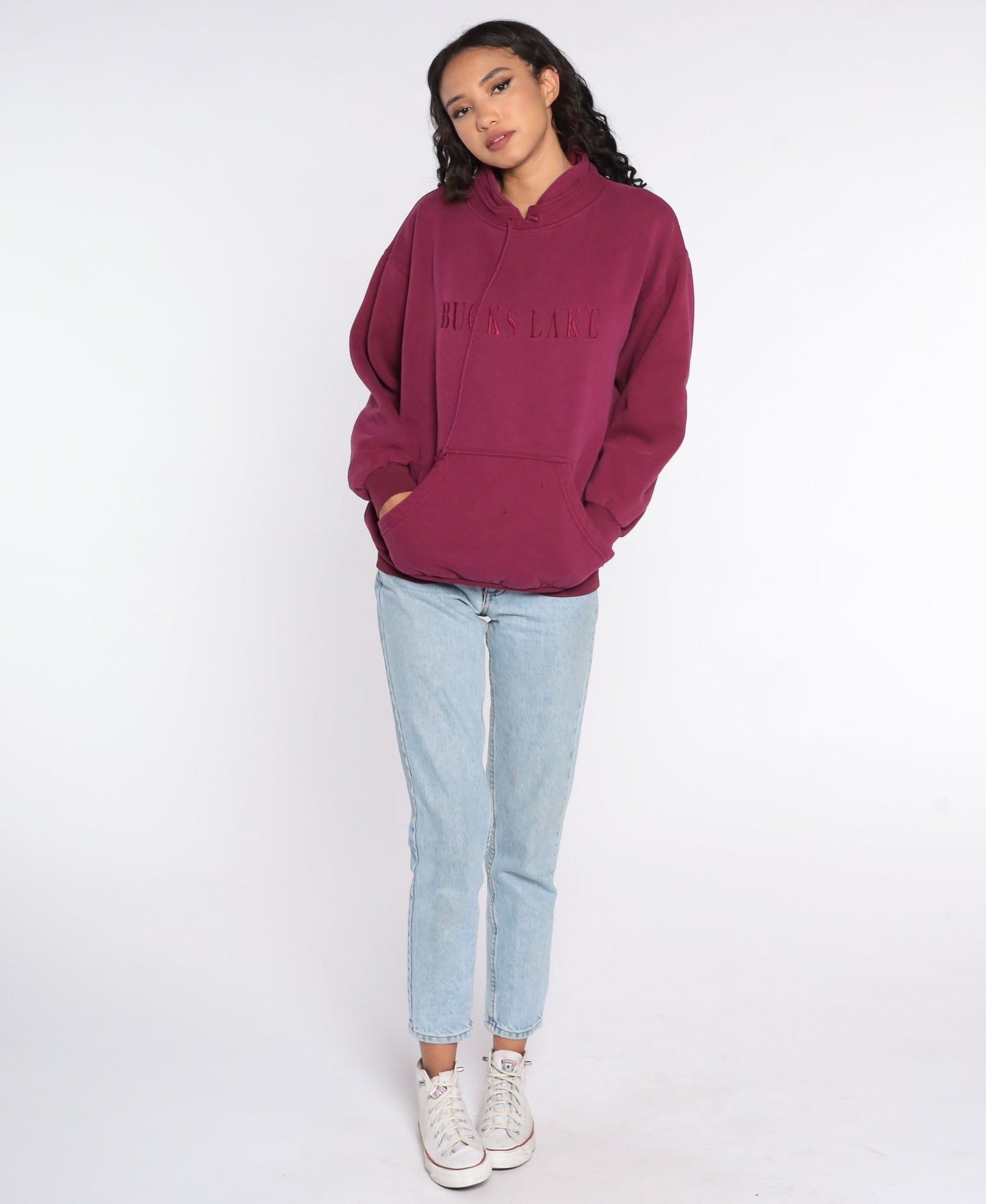 90s Bucks Lake California Sweatshirt Burgundy Crewneck Pullover Extra Large XXL