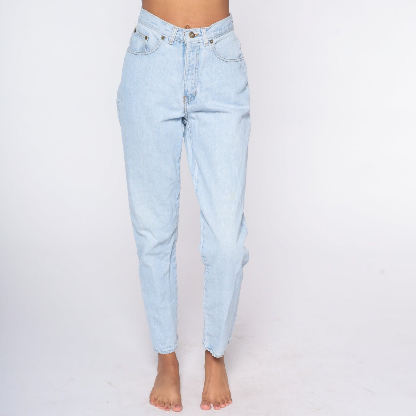 90s Express High Waist Tapered Jeans Blue Denim Small 27