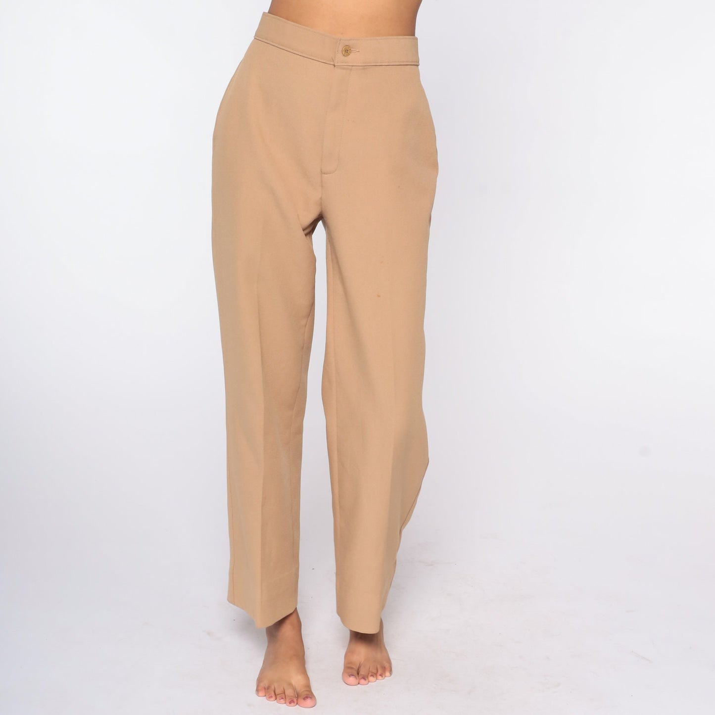 70s Levis High Waist Wide Leg Trousers Tan Straight Leg Small
