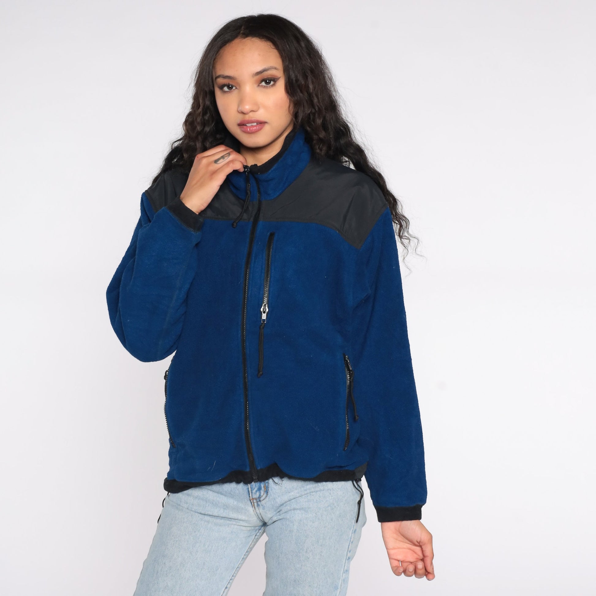 90s REI Navy Fleece Zip Jacket Extra Small XS