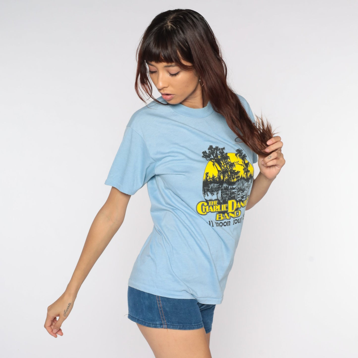 Charlie Daniels Band 1980 Full Moon Tour Graphic Tee Cotton Medium