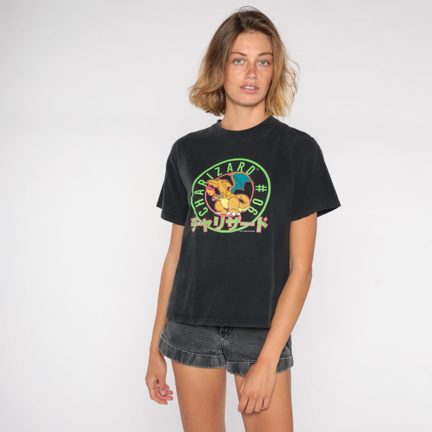 Y2K Pokemon Charizard Graphic T-Shirt Cotton Tee Medium M
