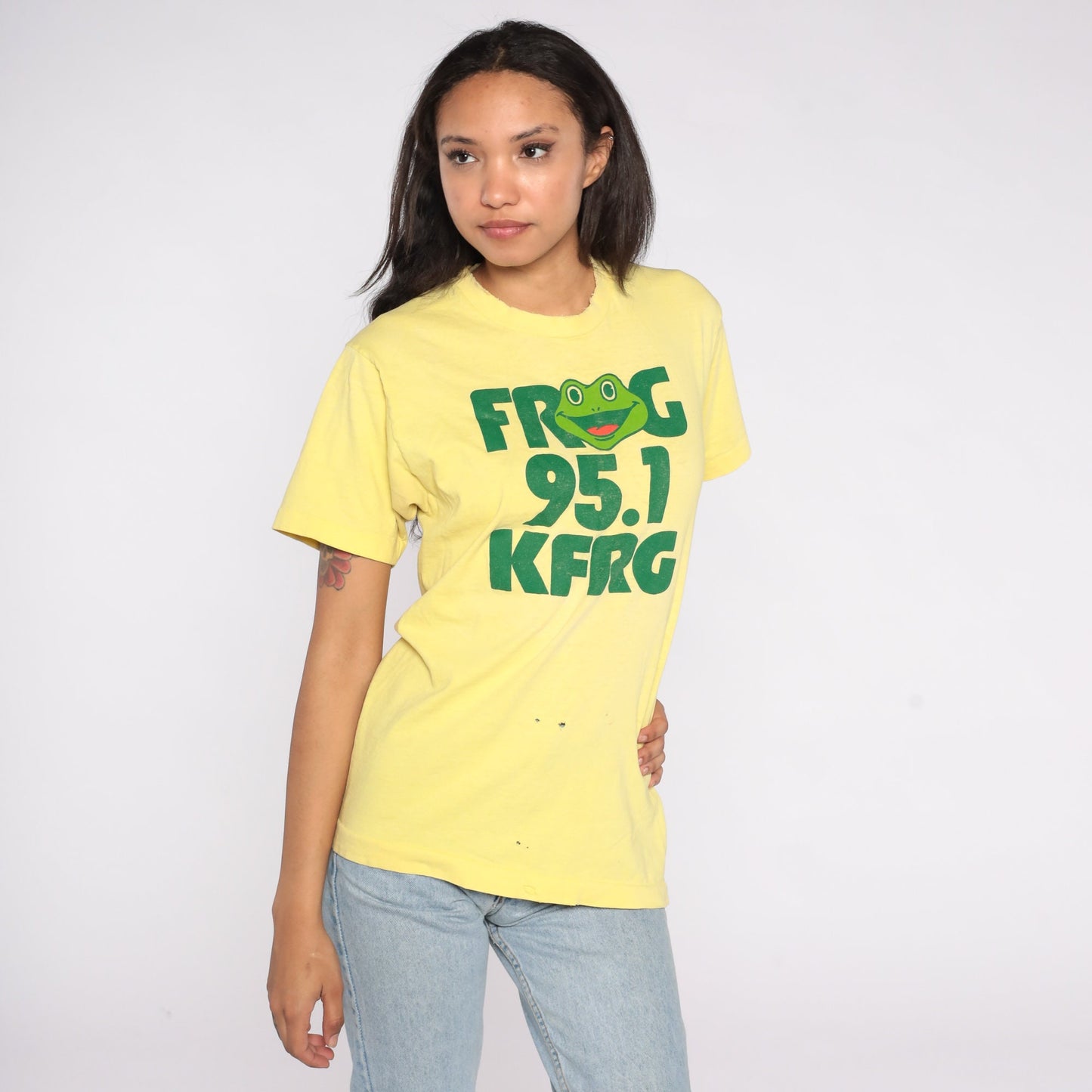 80s KFRG Radio Station San Bernardino Graphic T-Shirt Cotton Medium